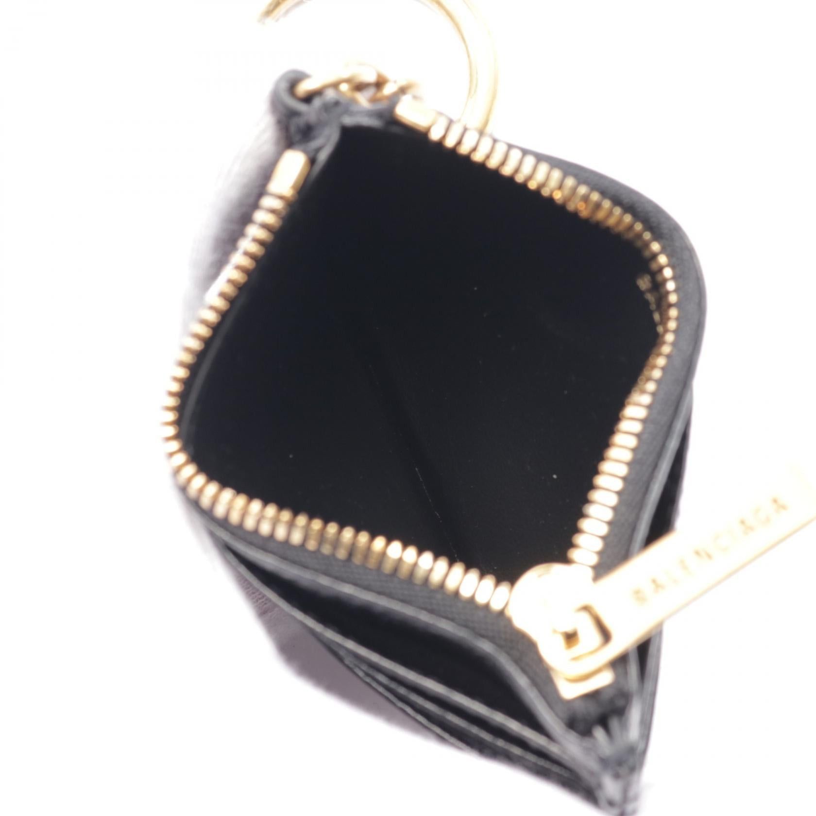 Balenciaga Balenciaga Monaco With Key Chain Card Holder Coin Purse Leather Black Size ONE SIZE - 3 Thumbnail