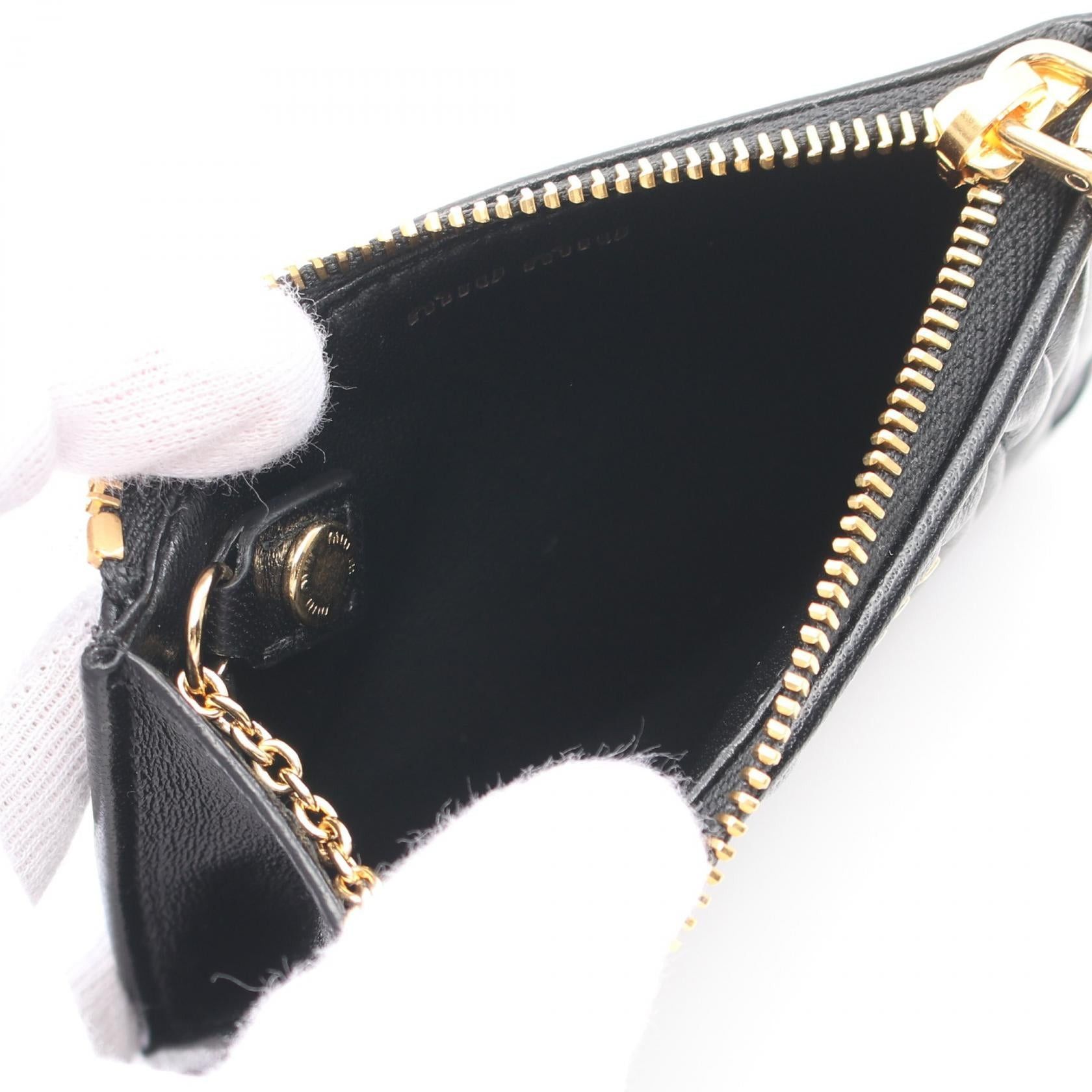 Miu Miu Miu Miu Coin Purse Leather Black Size ONE SIZE - 3 Thumbnail