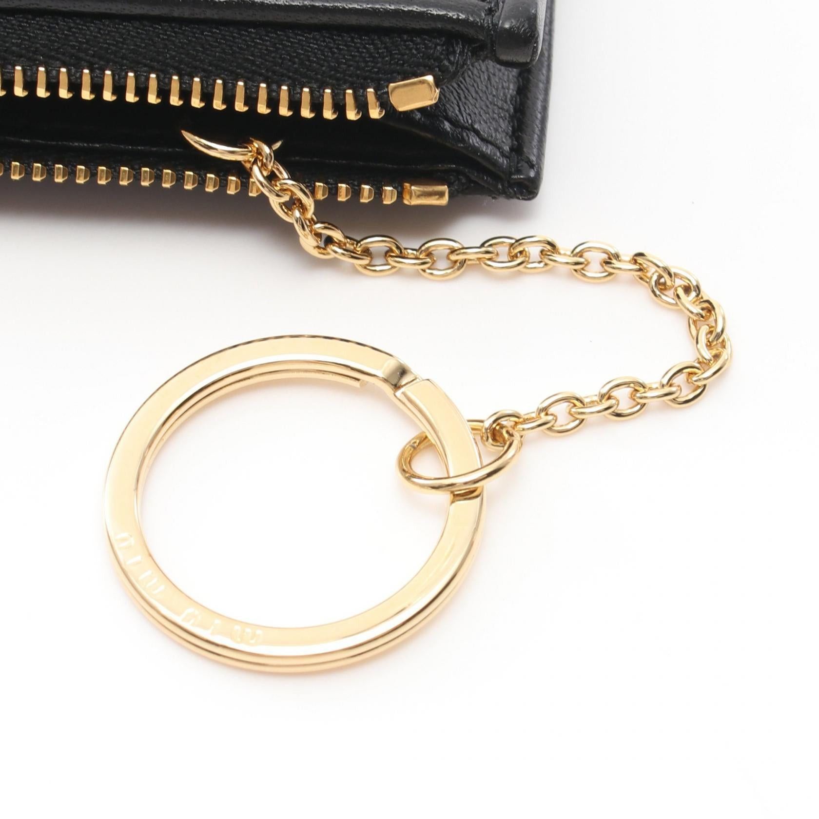 Miu Miu Miu Miu Coin Purse Leather Black Size ONE SIZE - 5 Thumbnail