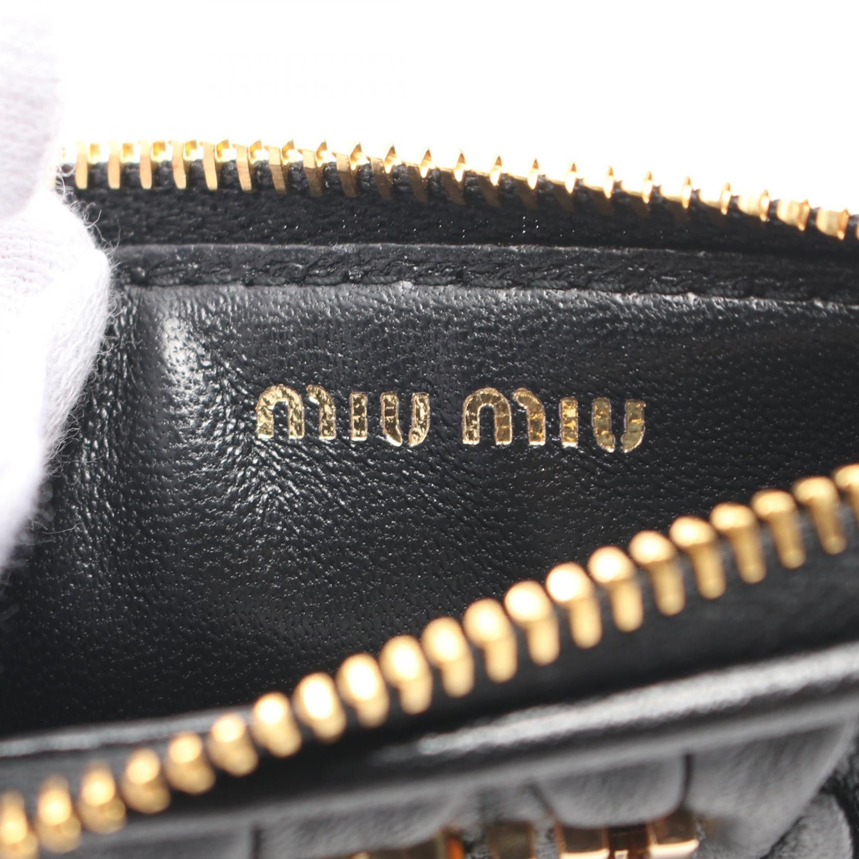Miu Miu Miu Miu Coin Purse Leather Black Size ONE SIZE - 4 Thumbnail