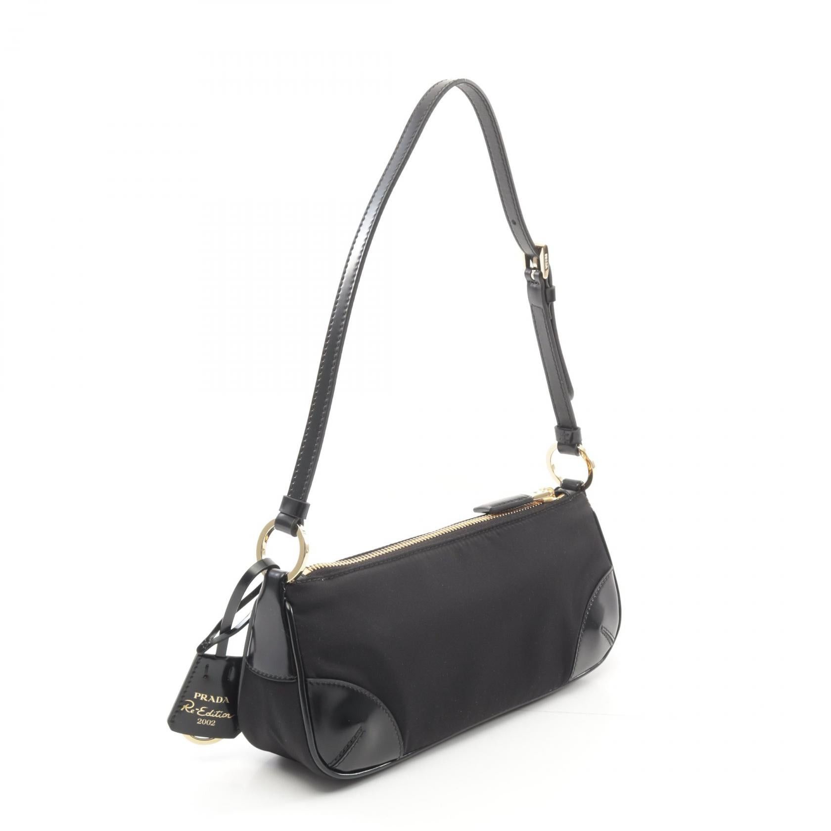 Prada Prada Re-Edition 2002 Tessuto+Spazzol Shoulder Bag Nylon Leather Black Size ONE SIZE - 2 Thumbnail