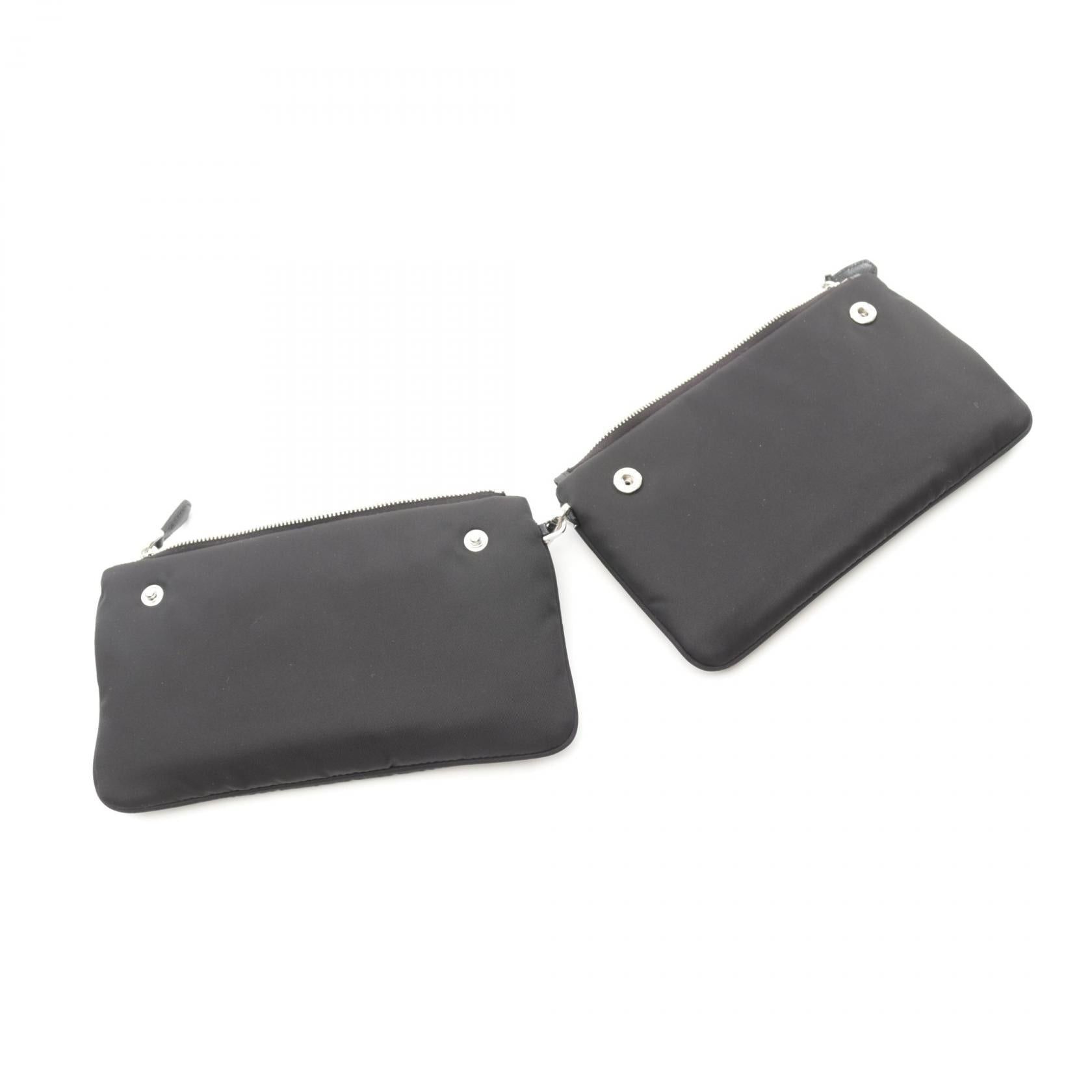 Prada Prada Tessuto Pocket Clutch Bag Nylon Saffiano Leather Black Size ONE SIZE - 5 Thumbnail