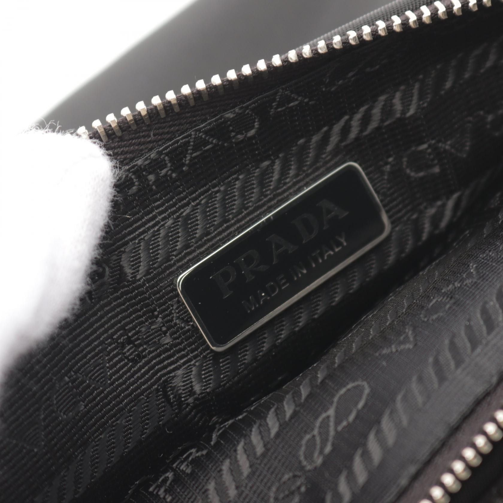 Prada Prada Tessuto Pocket Clutch Bag Nylon Saffiano Leather Black Size ONE SIZE - 4 Thumbnail