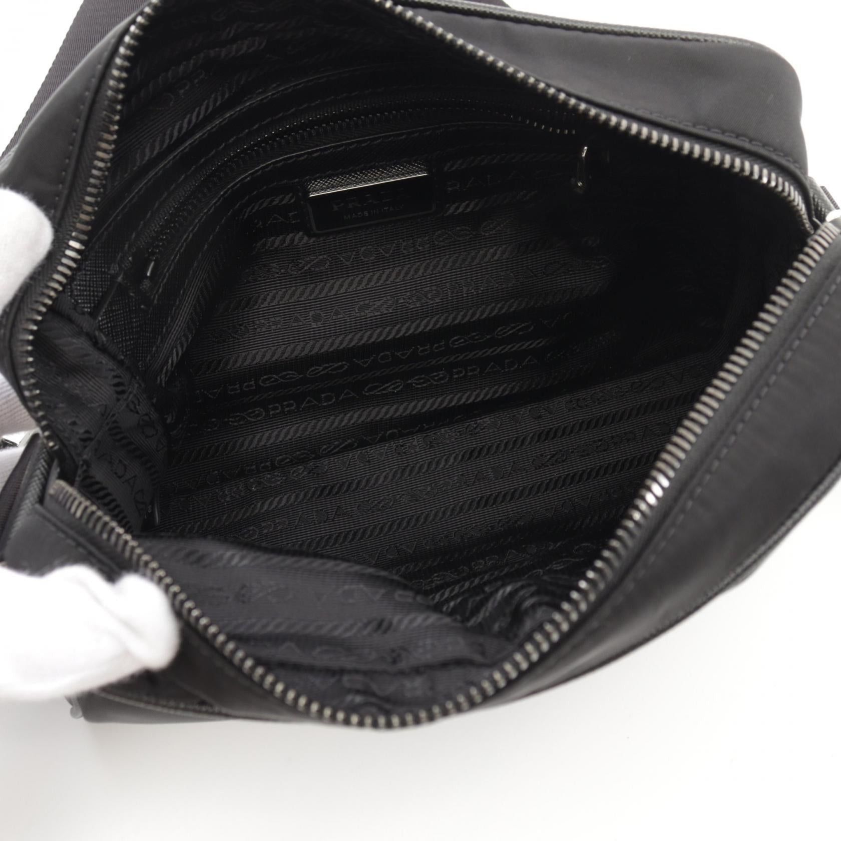 Prada Prada Re-Nylon Shoulder Bag Nylon Saffiano Leather Black Size ONE SIZE - 3 Thumbnail