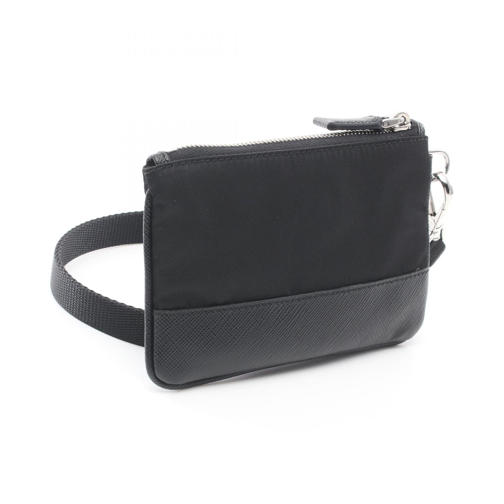 Prada Prada Card Case Nylon Saffiano Leather Black Size ONE SIZE - 2 Thumbnail