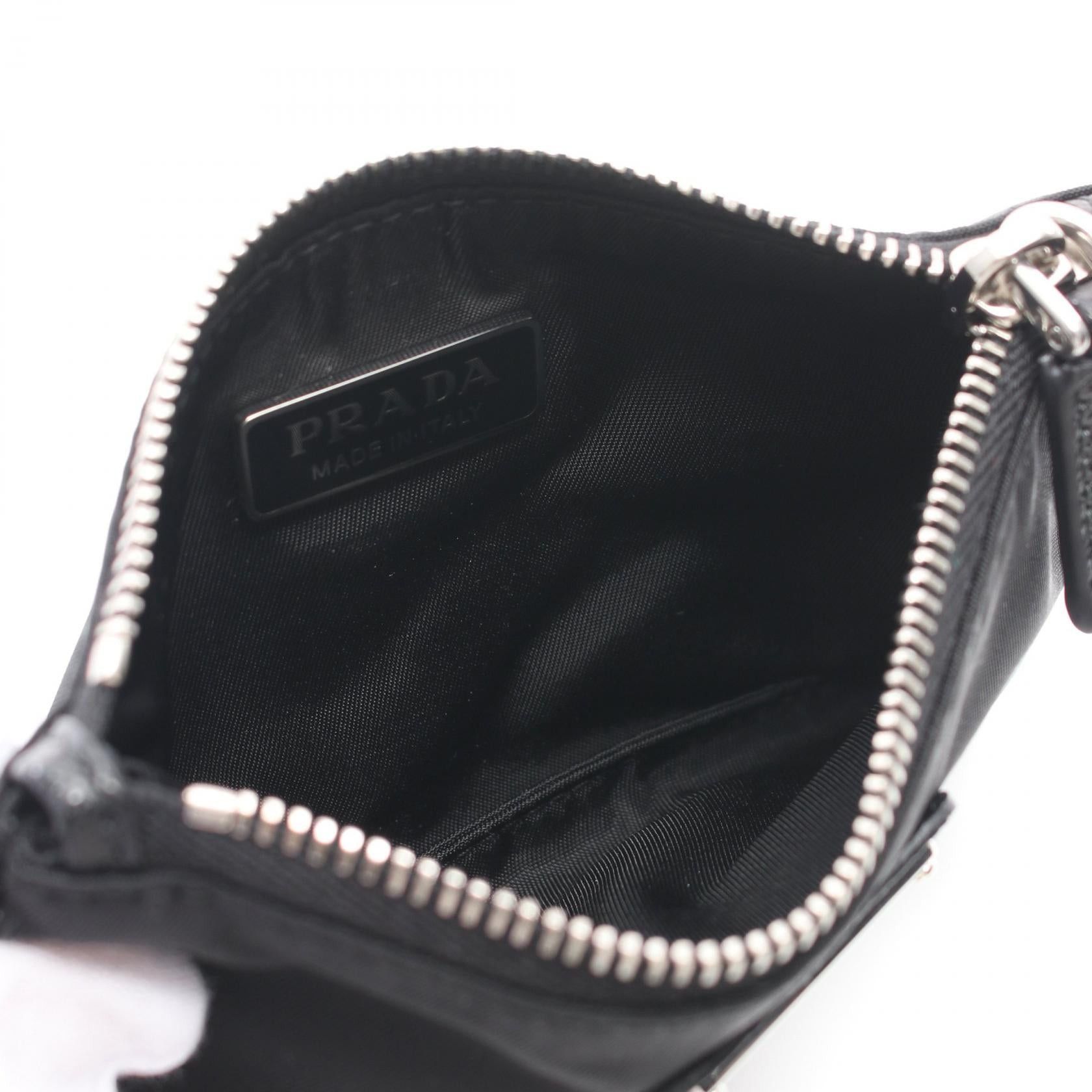 Prada Prada Card Case Nylon Saffiano Leather Black Size ONE SIZE - 3 Thumbnail