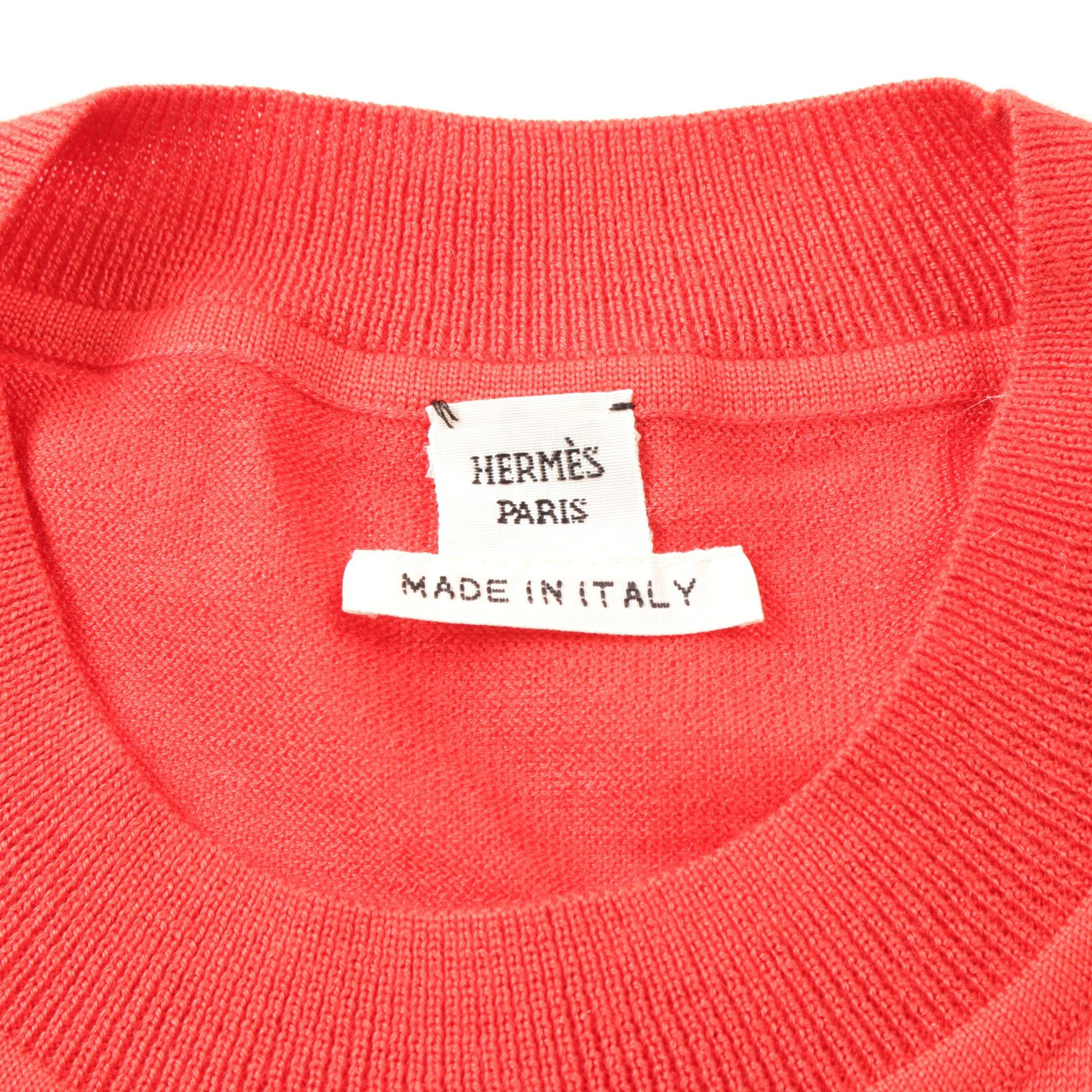 Hermes Hermes Brides De Gala Knit Crew Neck Cashmere Silk Red Size ONE SIZE - 3 Thumbnail