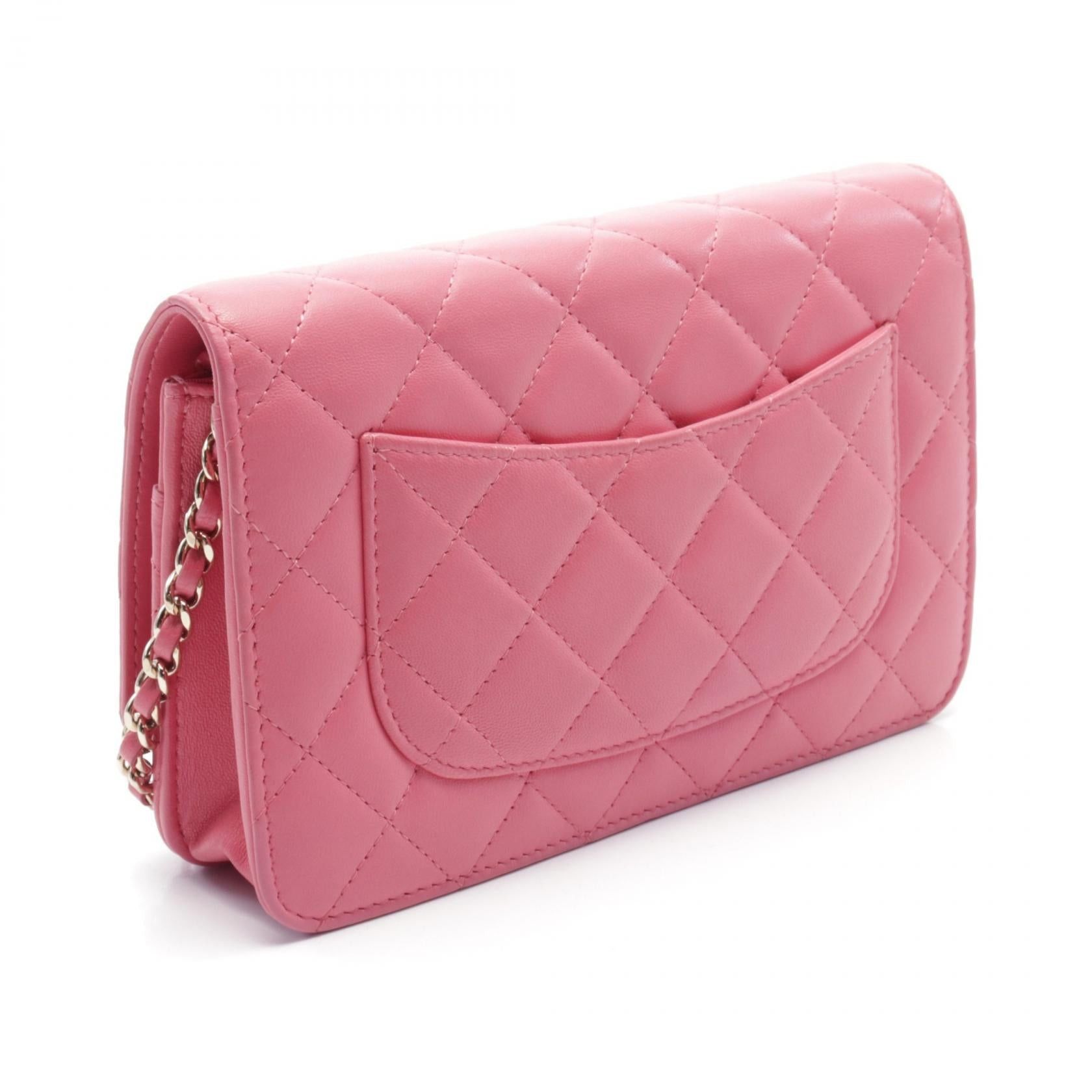 Chanel Chanel Matelasse Double Peace Chain Wallet Lambskin Pink Gold Hardware Size ONE SIZE - 2 Thumbnail