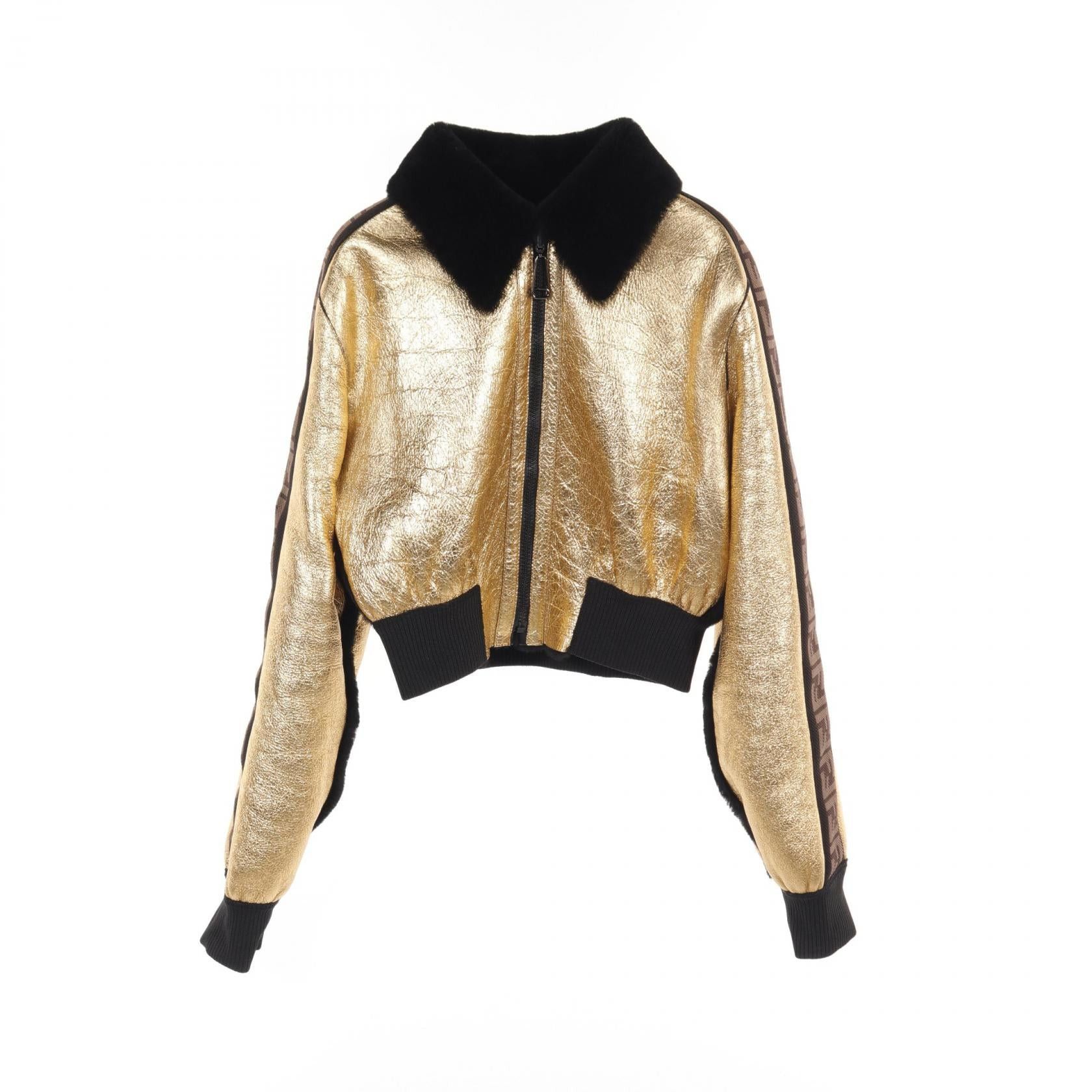 Fendi Fendi Short Jacket Blouson Mouton Black Gold Reversible Size ONE SIZE - 3 Thumbnail