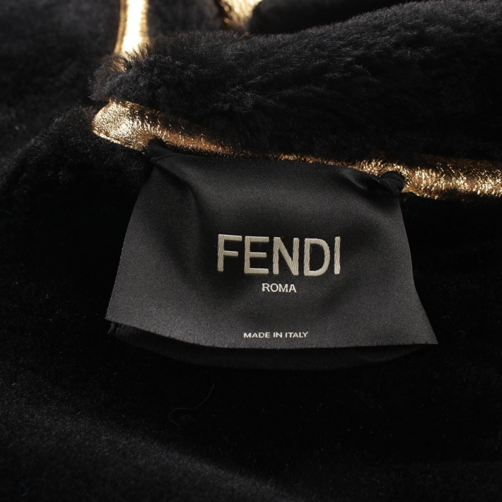 Fendi Fendi Short Jacket Blouson Mouton Black Gold Reversible Size ONE SIZE - 5 Thumbnail