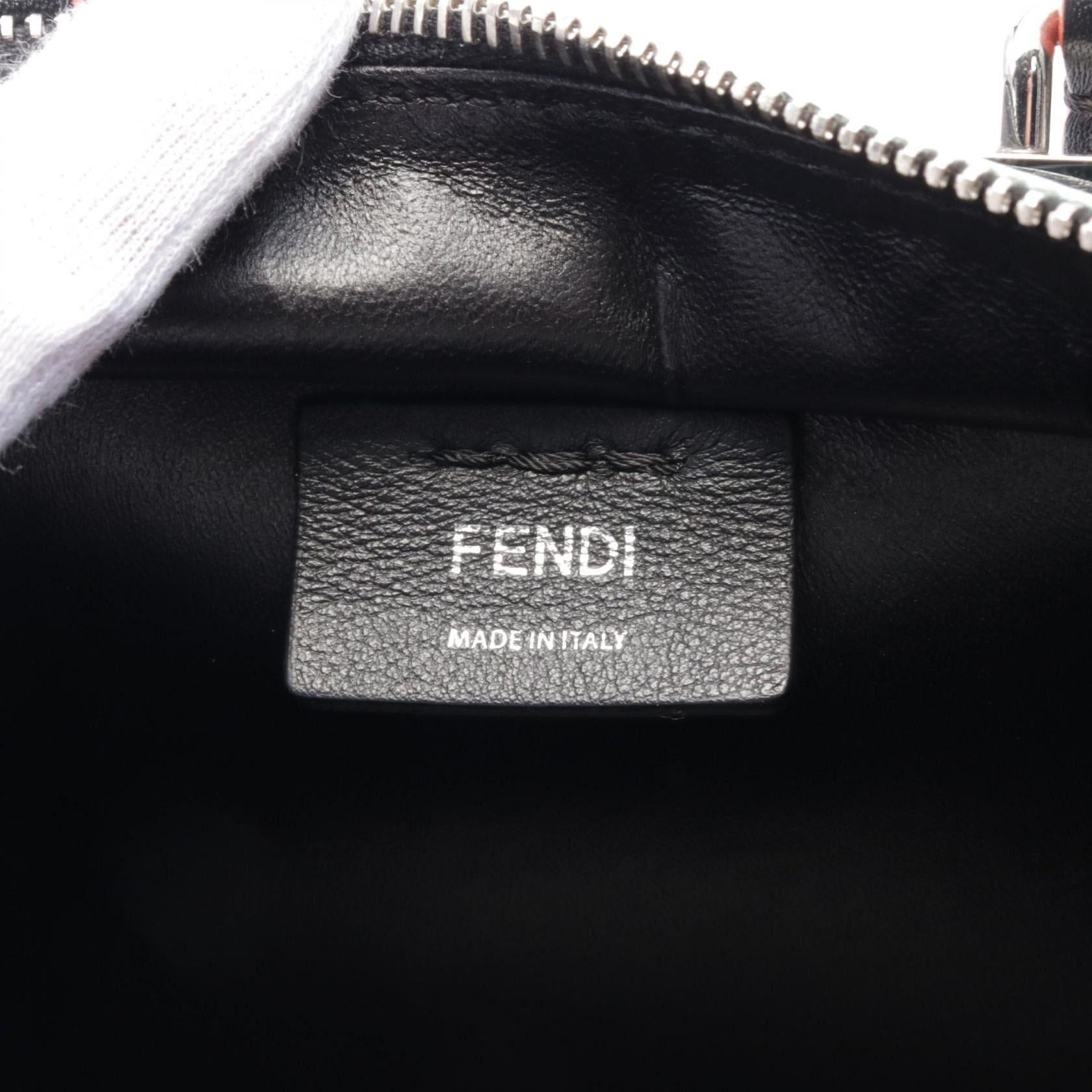 Fendi Fendi Mini Troisours Multicolored Fur Pom-Poms Handbag Leather Black Multicolor Size ONE SIZE - 4 Thumbnail