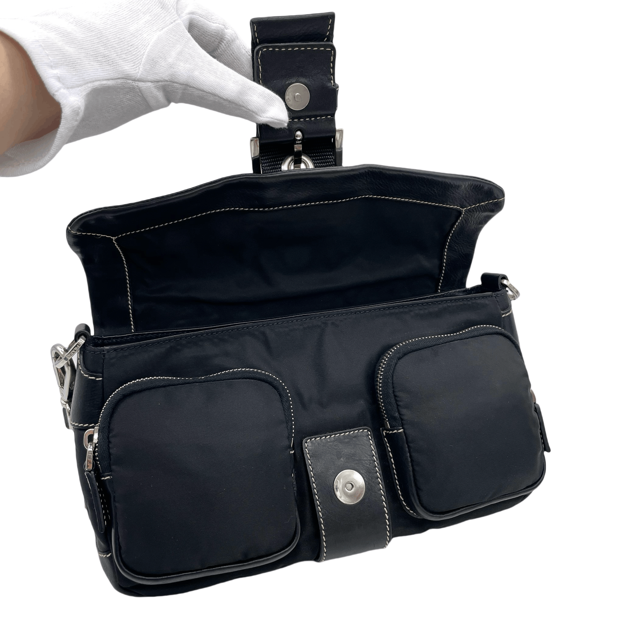 Prada Prada Triangle Multi-Pocket Hobo Shoulder Bag Size ONE SIZE - 11 Thumbnail