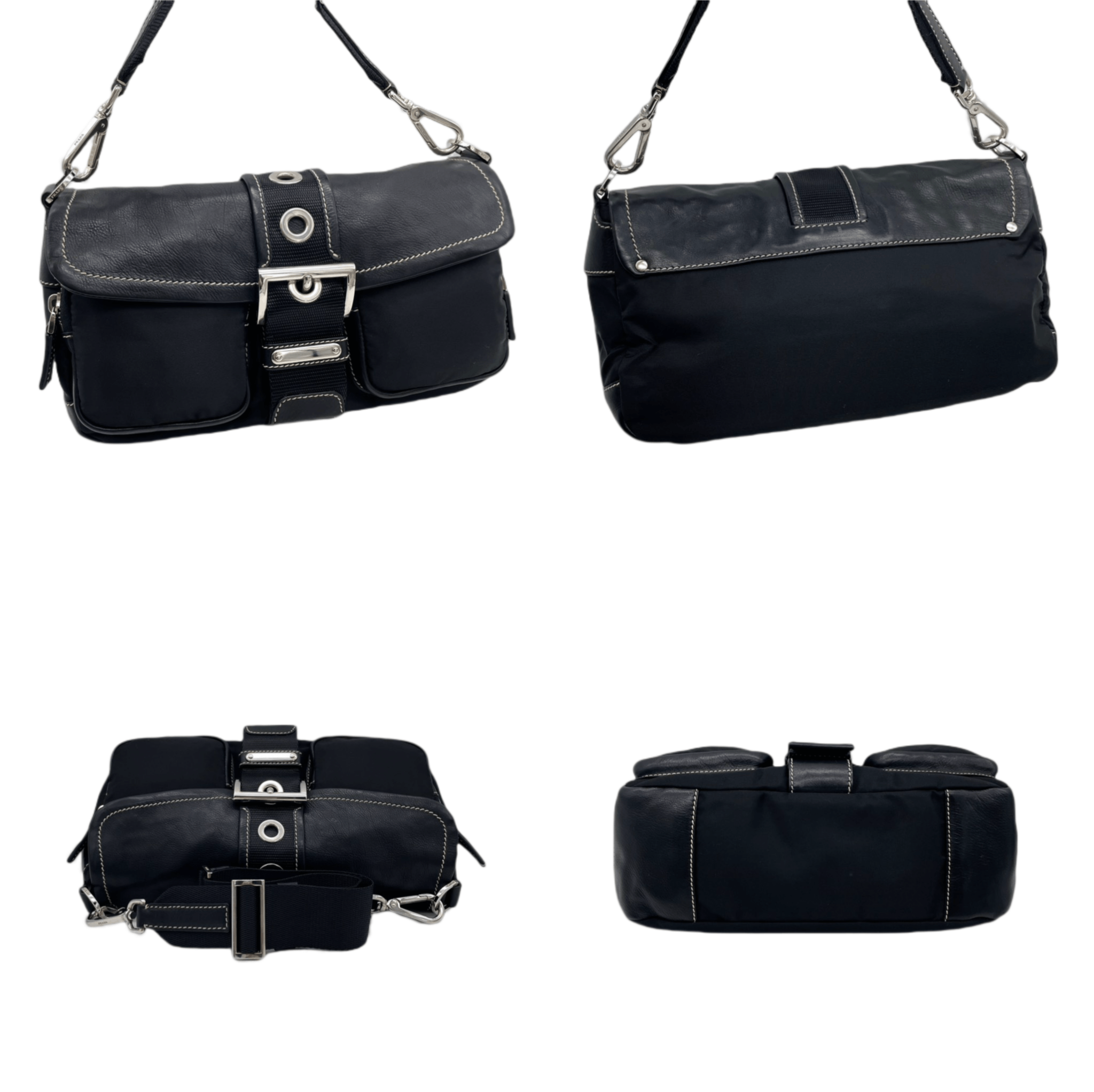 Prada Prada Triangle Multi-Pocket Hobo Shoulder Bag Size ONE SIZE - 5 Thumbnail