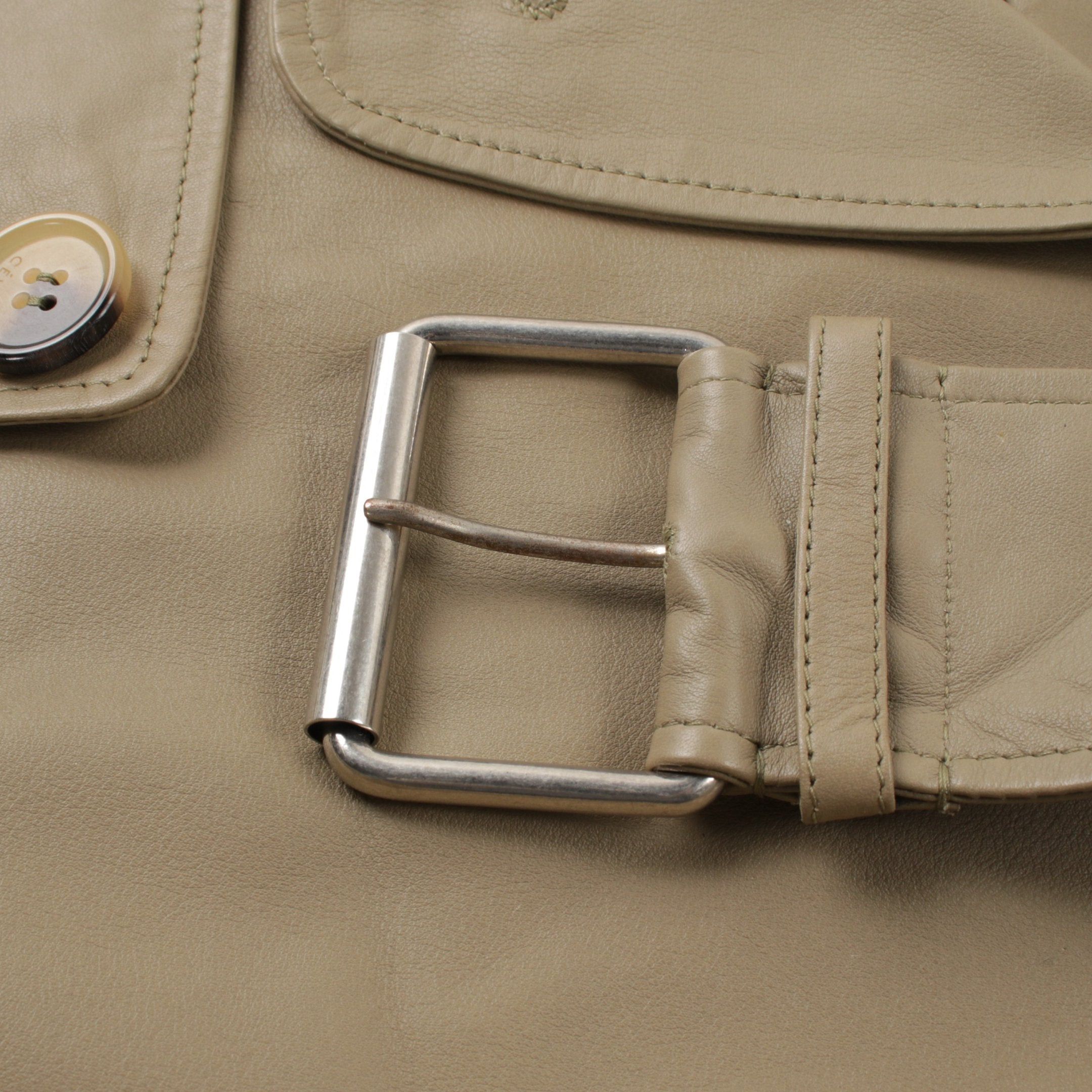 Celine Celine Trench Coat Leather Beige Size ONE SIZE - 6 Thumbnail