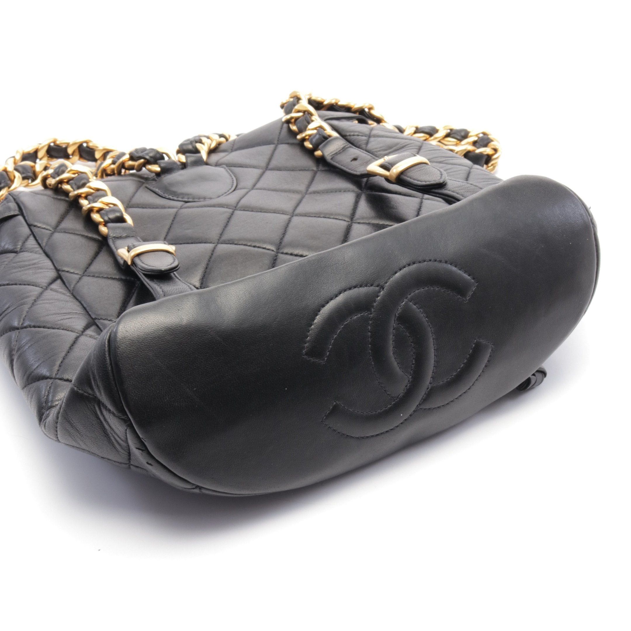 Chanel Chanel Matelasse Backpack Rucksack Lambskin Black Gold Hardware Size ONE SIZE - 7 Thumbnail