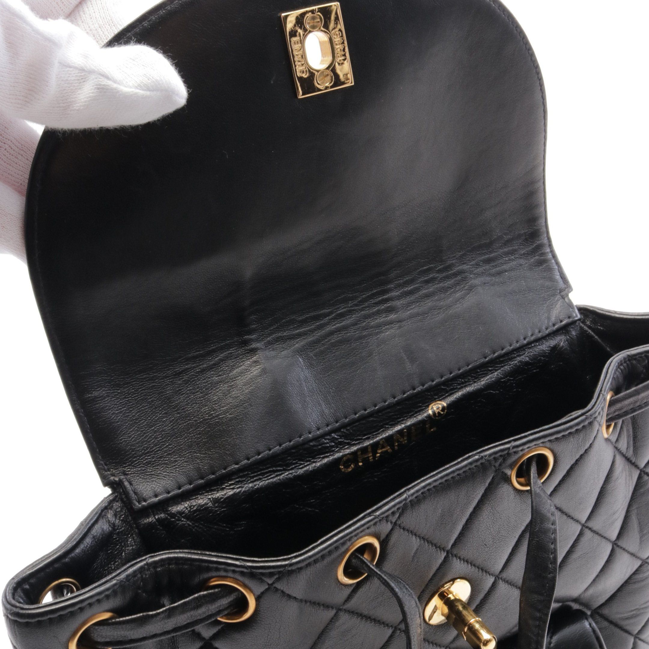 Chanel Chanel Matelasse Backpack Rucksack Lambskin Black Gold Hardware Size ONE SIZE - 6 Thumbnail