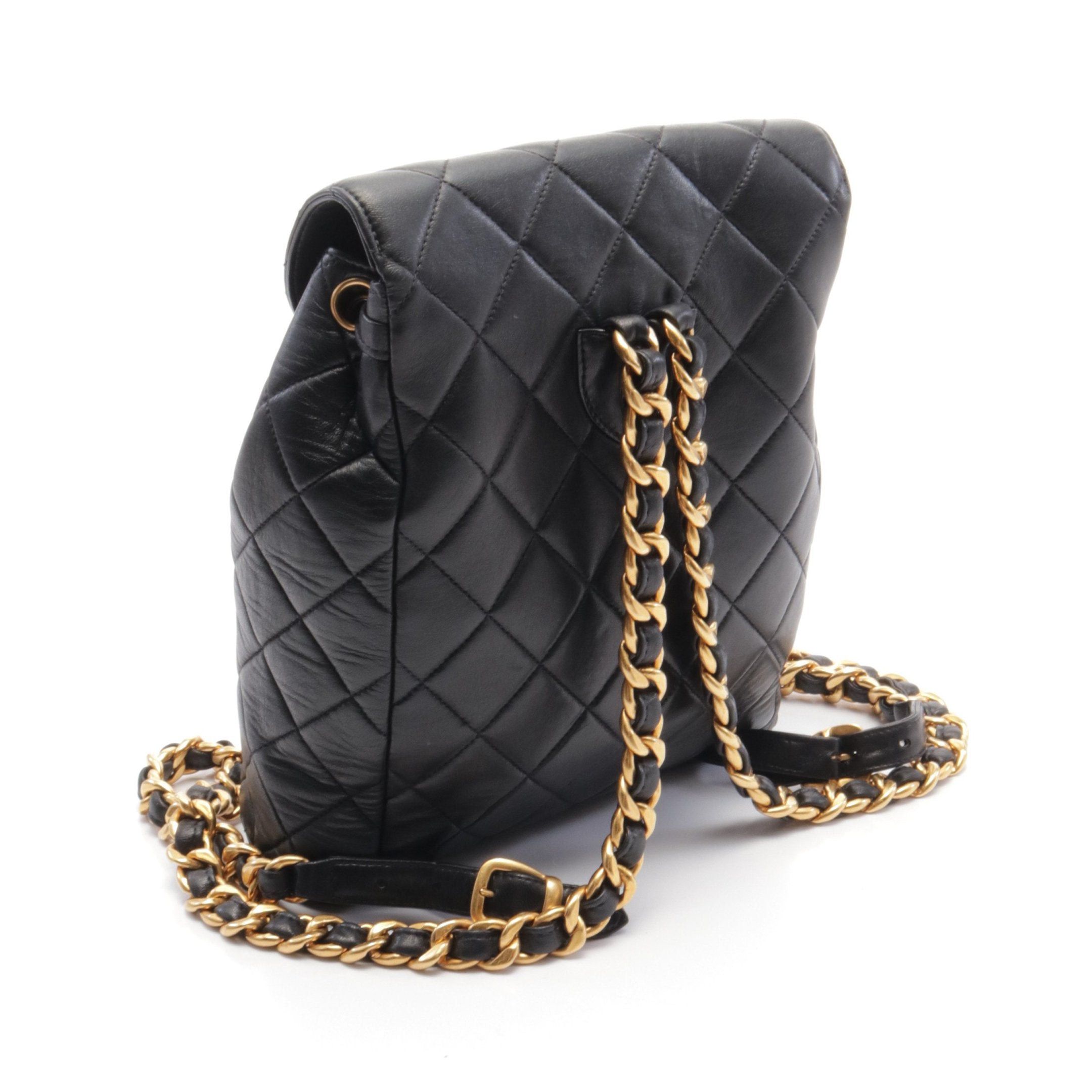 Chanel Chanel Matelasse Backpack Rucksack Lambskin Black Gold Hardware Size ONE SIZE - 2 Thumbnail