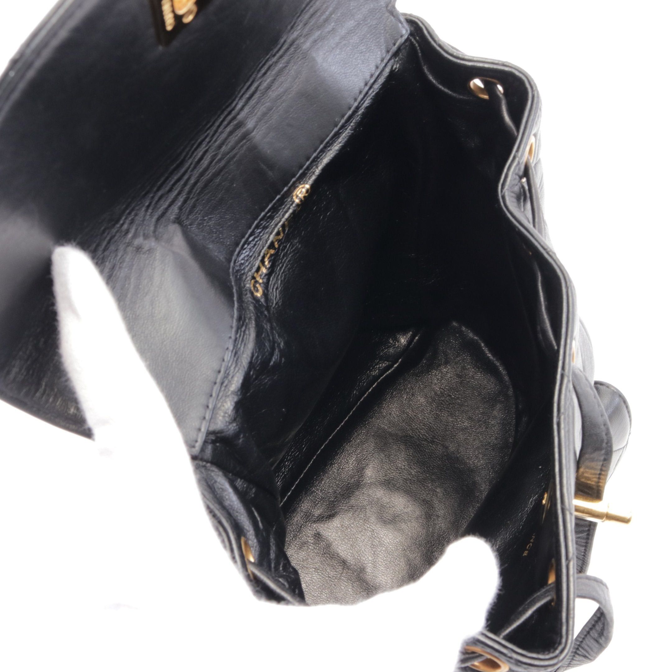 Chanel Chanel Matelasse Backpack Rucksack Lambskin Black Gold Hardware Size ONE SIZE - 3 Thumbnail