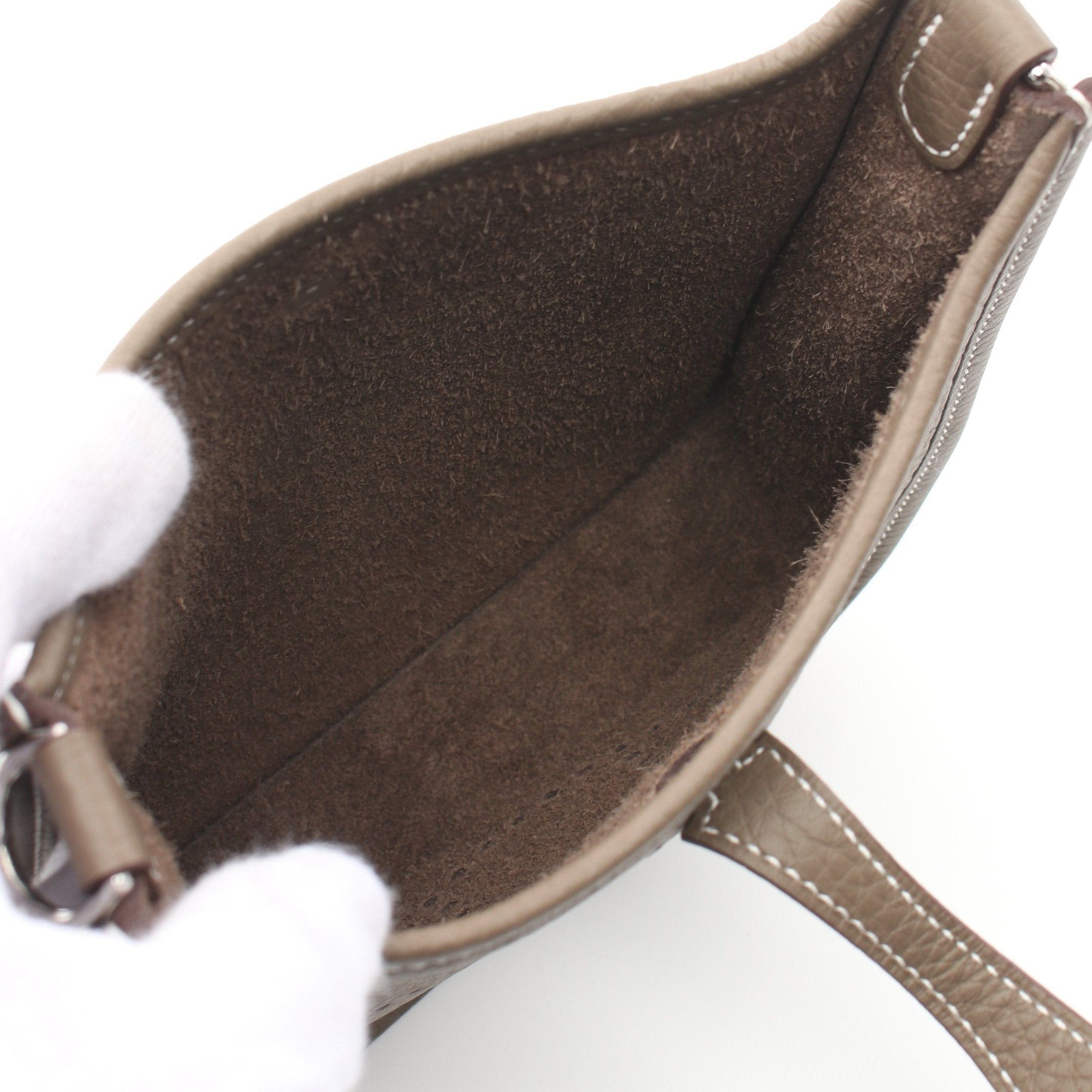 Hermes Hermes Evelyn Tpm Amazon Etoupe Shoulder Bag Togo Gray Brown Silver Hardware Double Engraved Size ONE SIZE - 3 Thumbnail