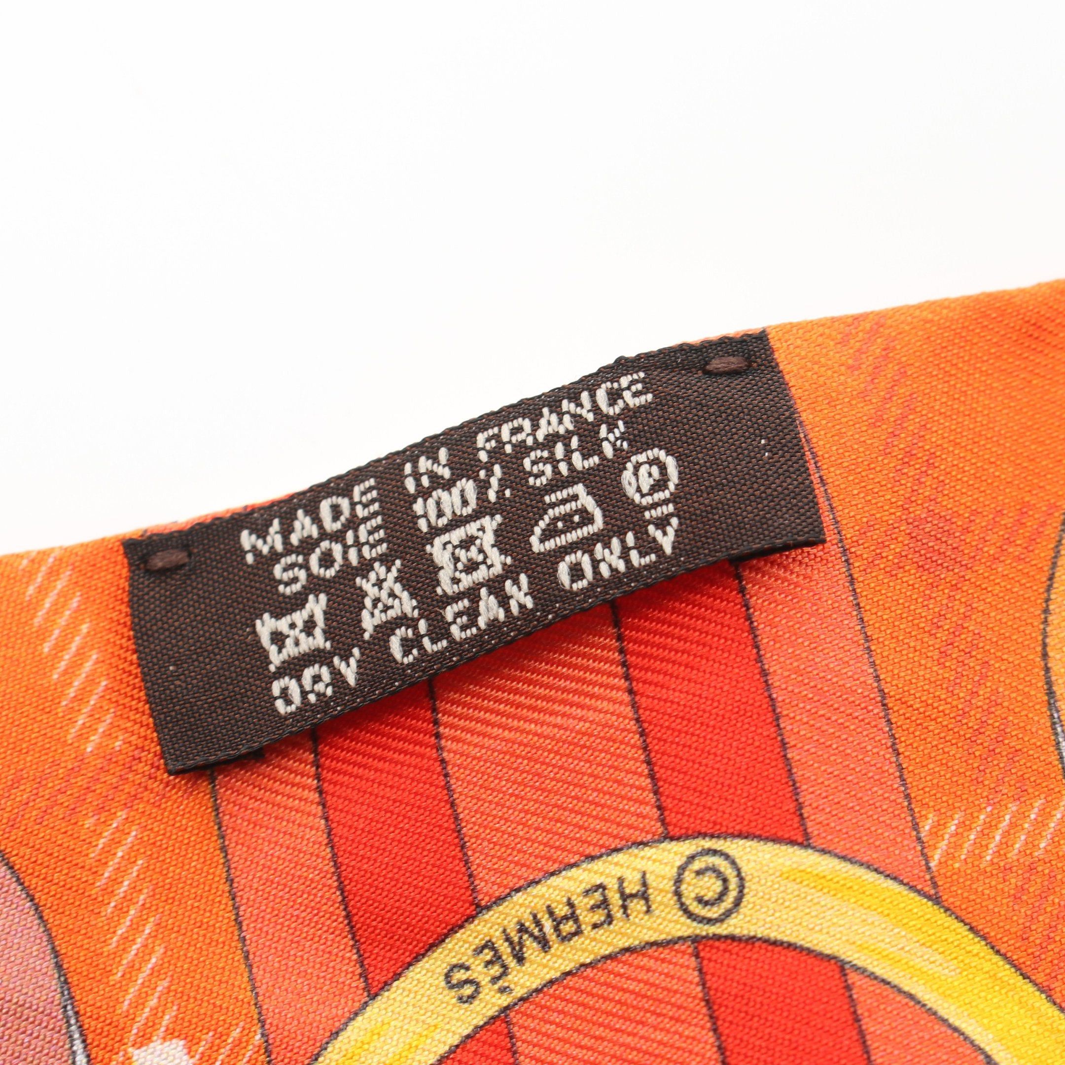 Hermes Hermes Twilly Sellier Ribbon Scarf Silk Orange Multicolor Size ONE SIZE - 3 Thumbnail