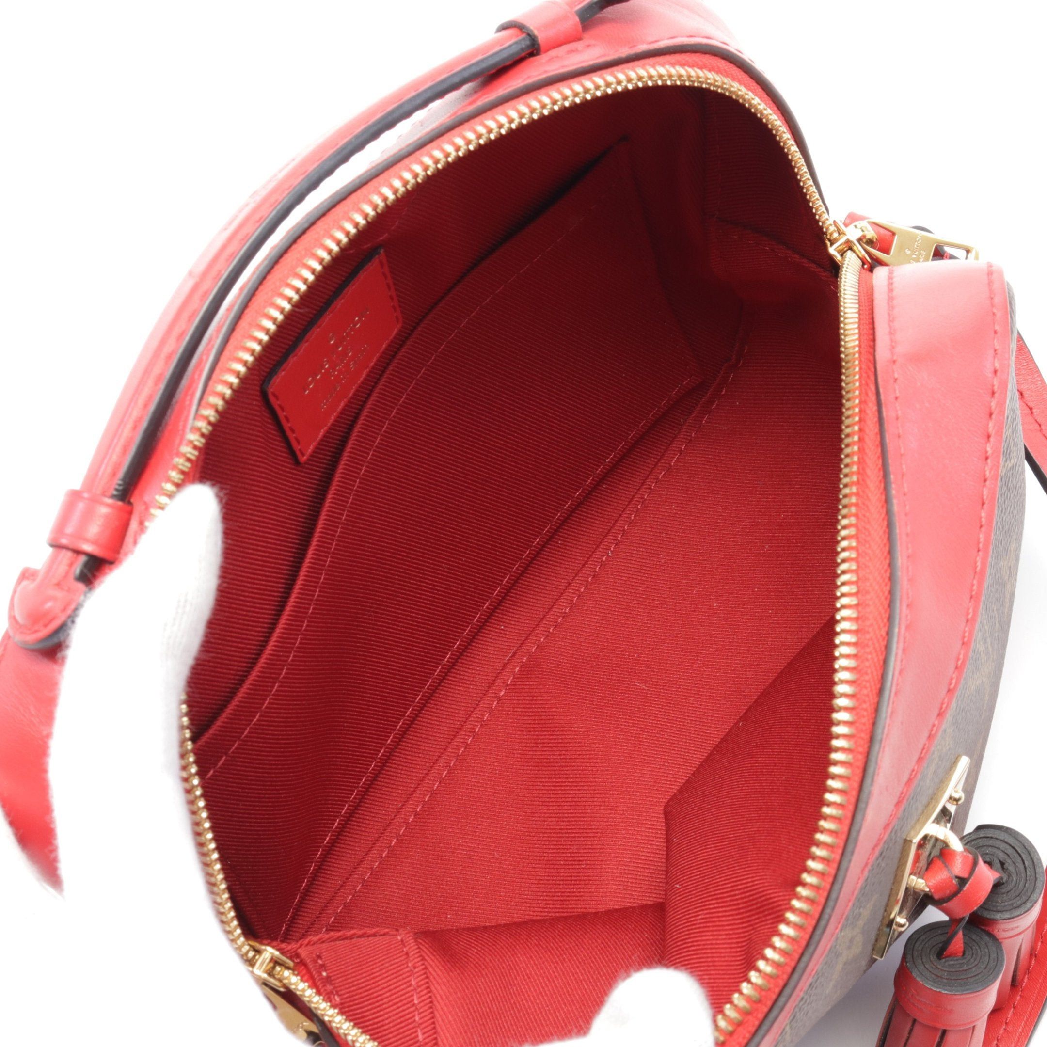 Louis Vuitton Louis Vuitton Saintonge Monogram Coquelicot Shoulder Bag Leather Brown Red Size ONE SIZE - 3 Thumbnail
