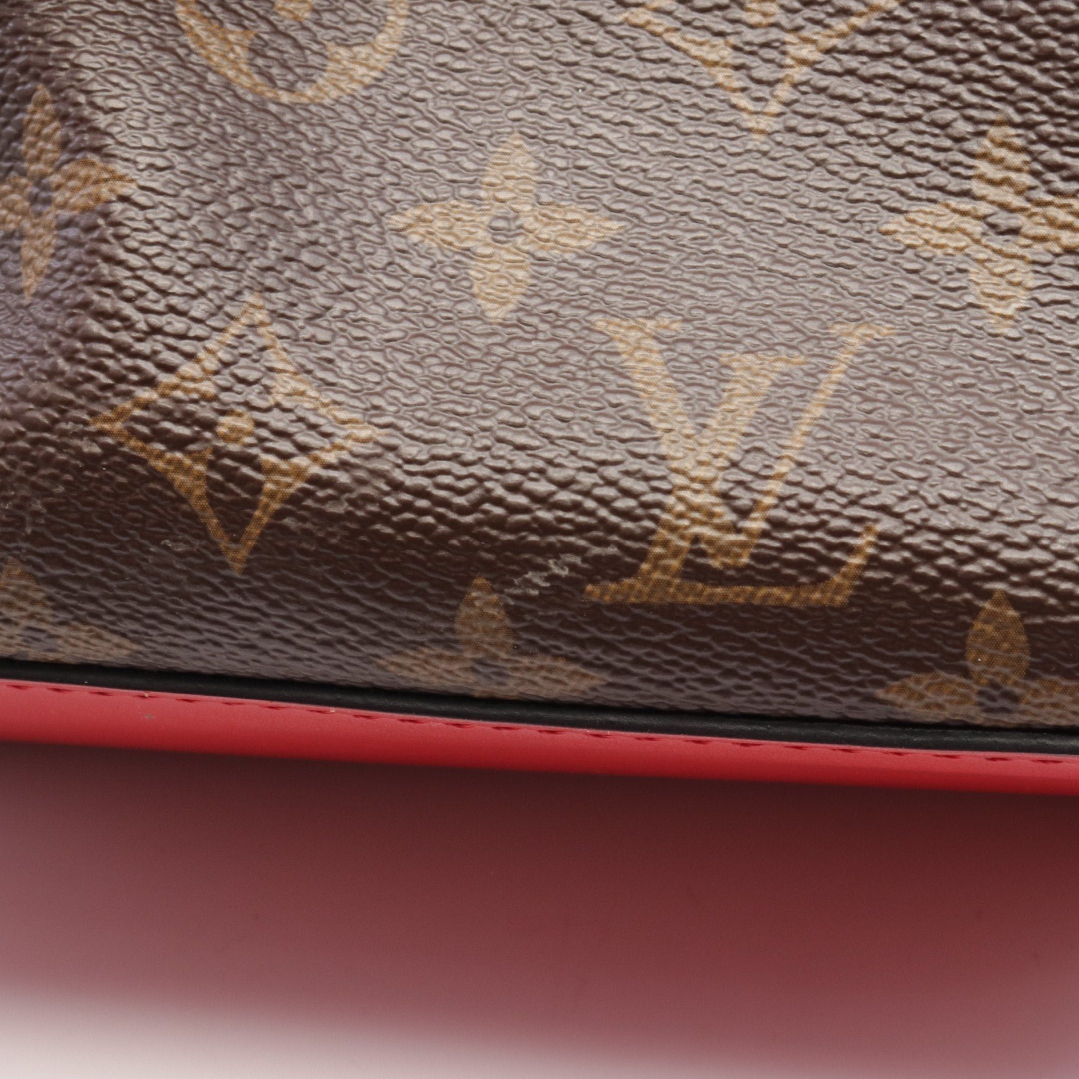 Louis Vuitton Louis Vuitton Saintonge Monogram Coquelicot Shoulder Bag Leather Brown Red Size ONE SIZE - 5 Thumbnail