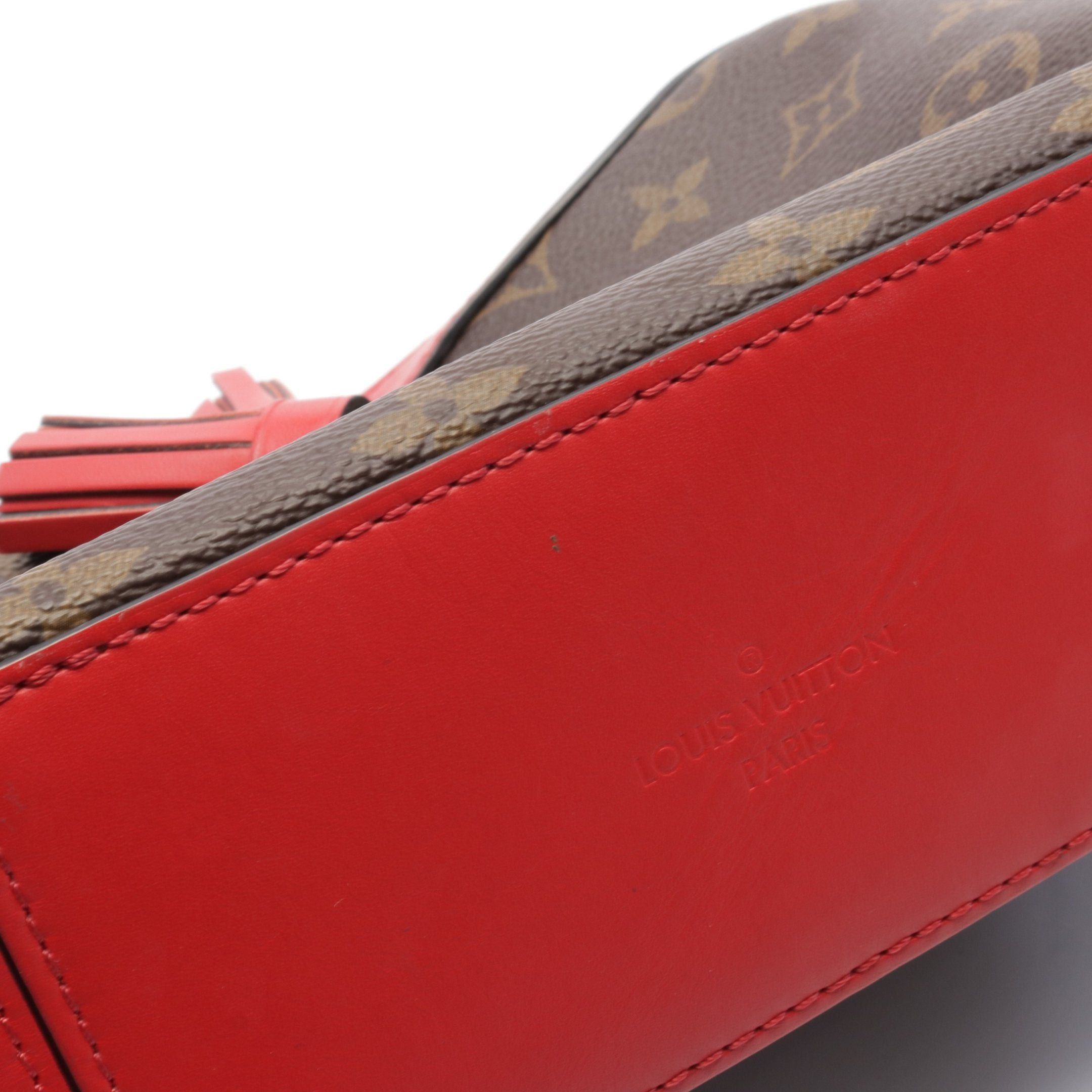 Louis Vuitton Louis Vuitton Saintonge Monogram Coquelicot Shoulder Bag Leather Brown Red Size ONE SIZE - 7 Thumbnail