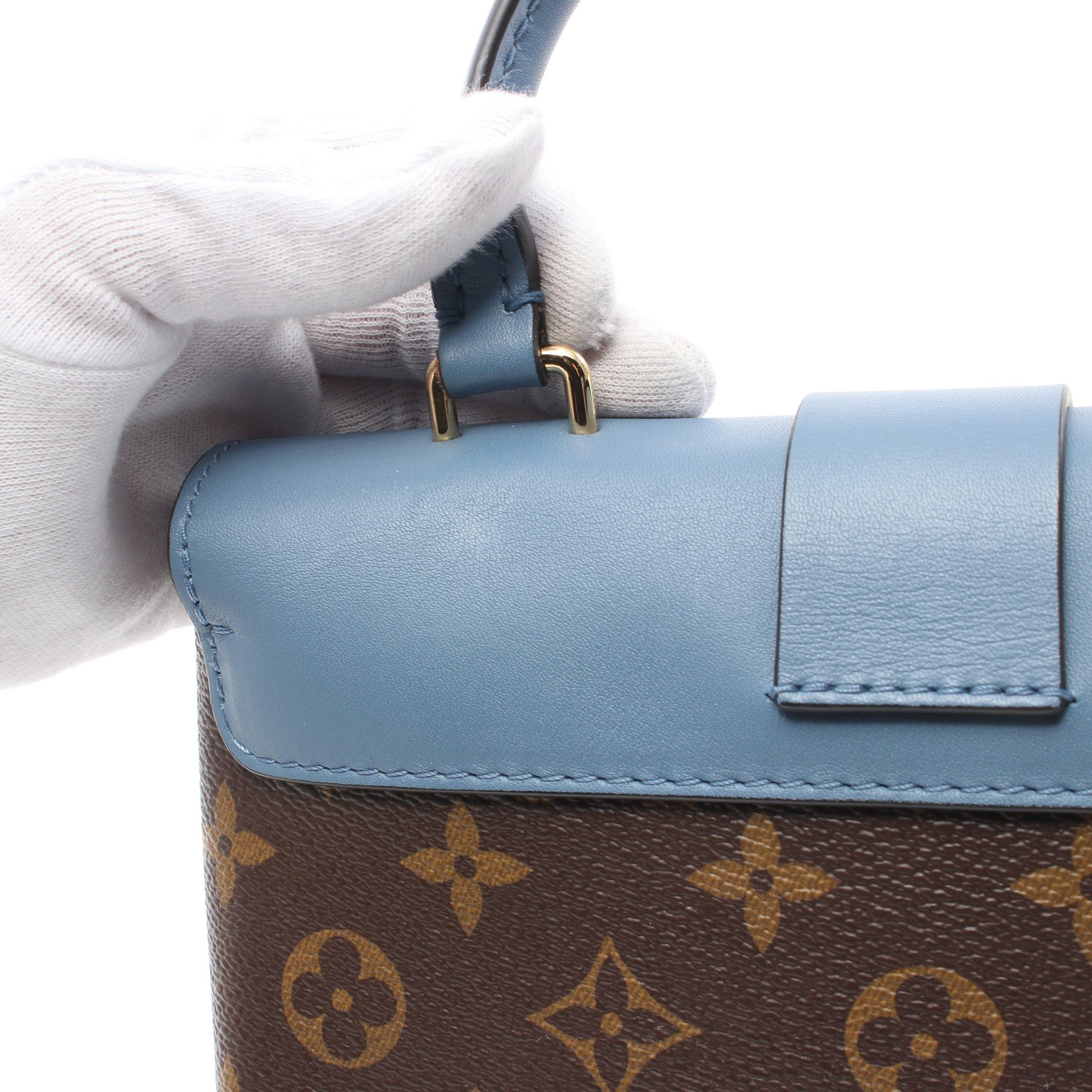 Louis Vuitton Louis Vuitton Rocky Bb Monogram Blue Jean Handbag Leather Brown Gray Size ONE SIZE - 7 Thumbnail