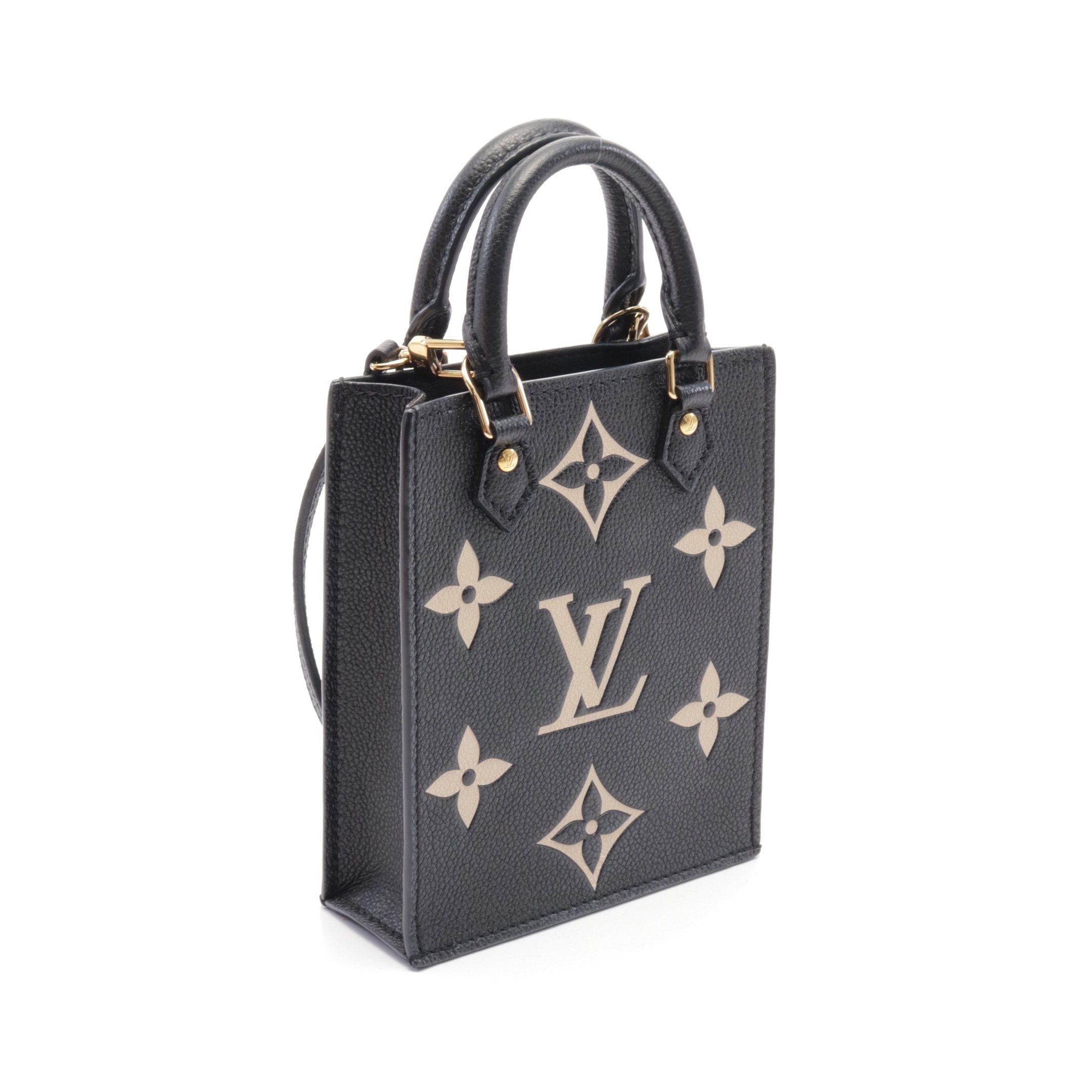 Louis Vuitton Louis Vuitton Petite Sac Plat Bicolor Monogram Empreinte Handbag Leather Black Beige Size ONE SIZE - 2 Thumbnail