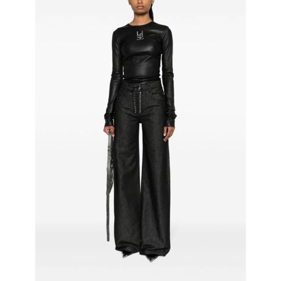 Ludovic De Saint Sernin LUDOVIC DE SAINT SERNIN Women Tops TP003U LEA002 BLACK Size XS / US 0-2 / IT 36-38 - 5 Thumbnail