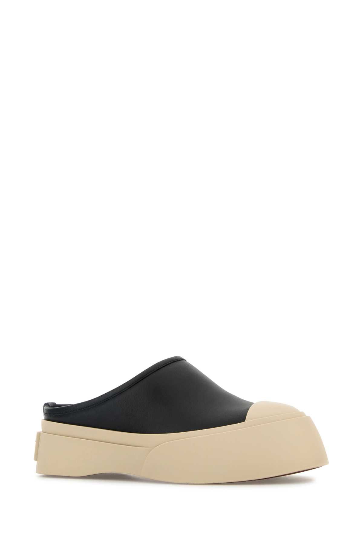 Marni Black Leather Pablo Slippers Size US 9 / IT 39 - 2 Thumbnail