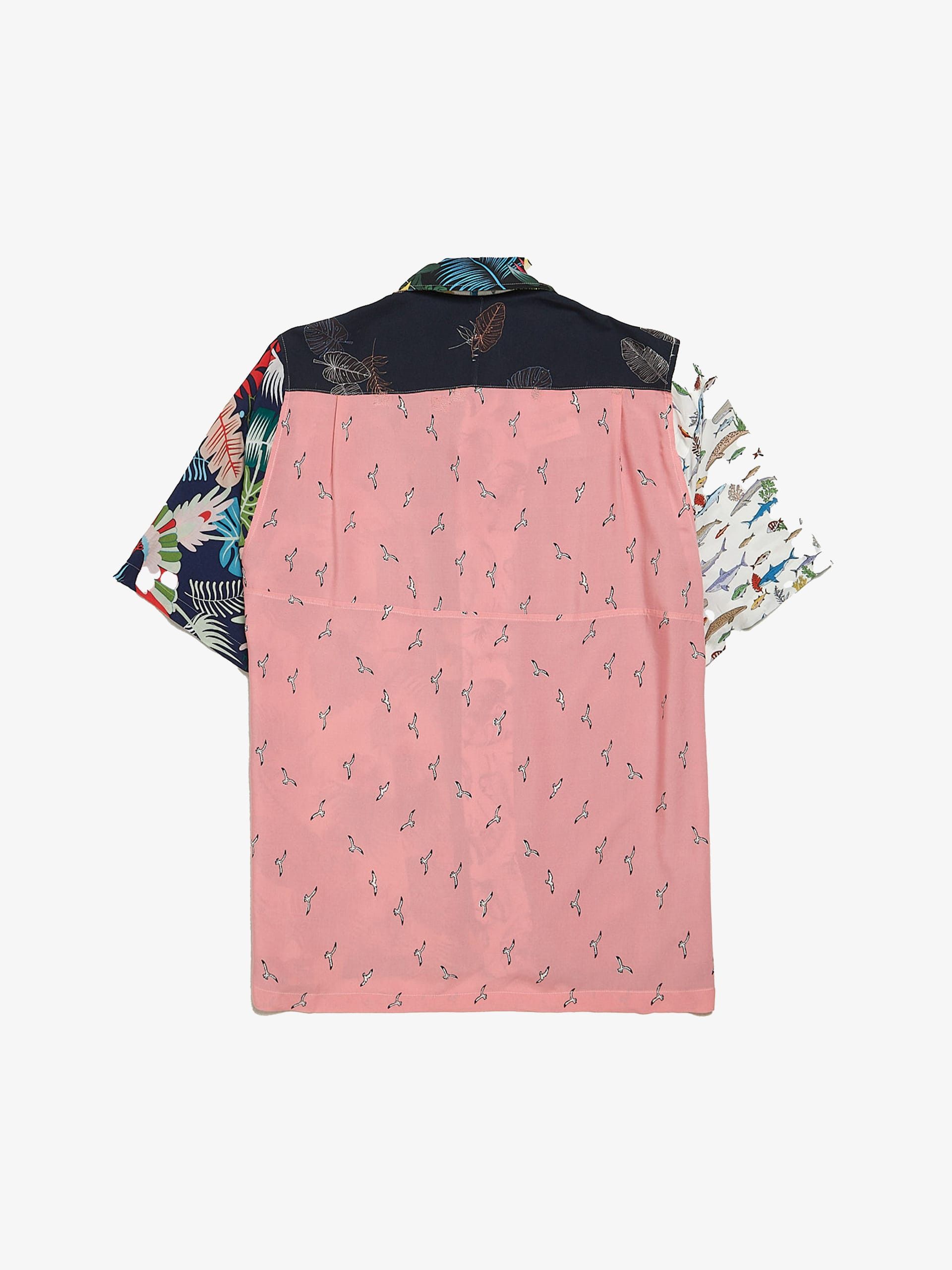 Gallery Dept. Navy White Rose Printed Leaves Polyester Shirt Size US L / EU 52-54 / 3 - 2 Thumbnail