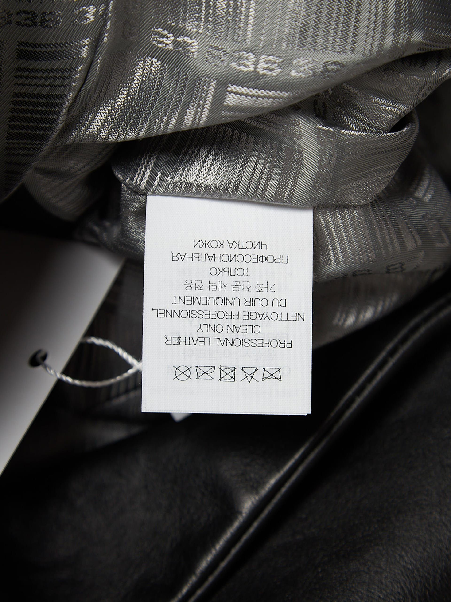 VTMNTS Black Bar Code Printed Leather Blazer Jacket Size US XL / EU 56 / 4 - 4 Thumbnail