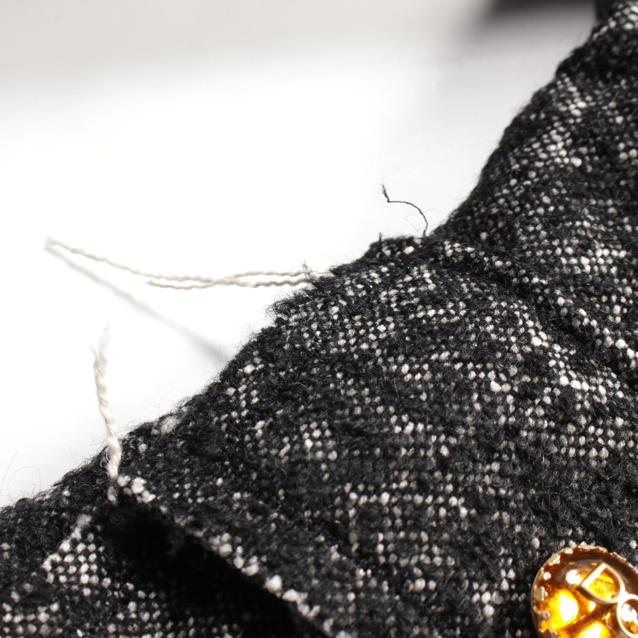 Dolce & Gabbana Dolce Gabbana Tweed Jacket Cotton Wool Black Size ONE SIZE - 10 Thumbnail