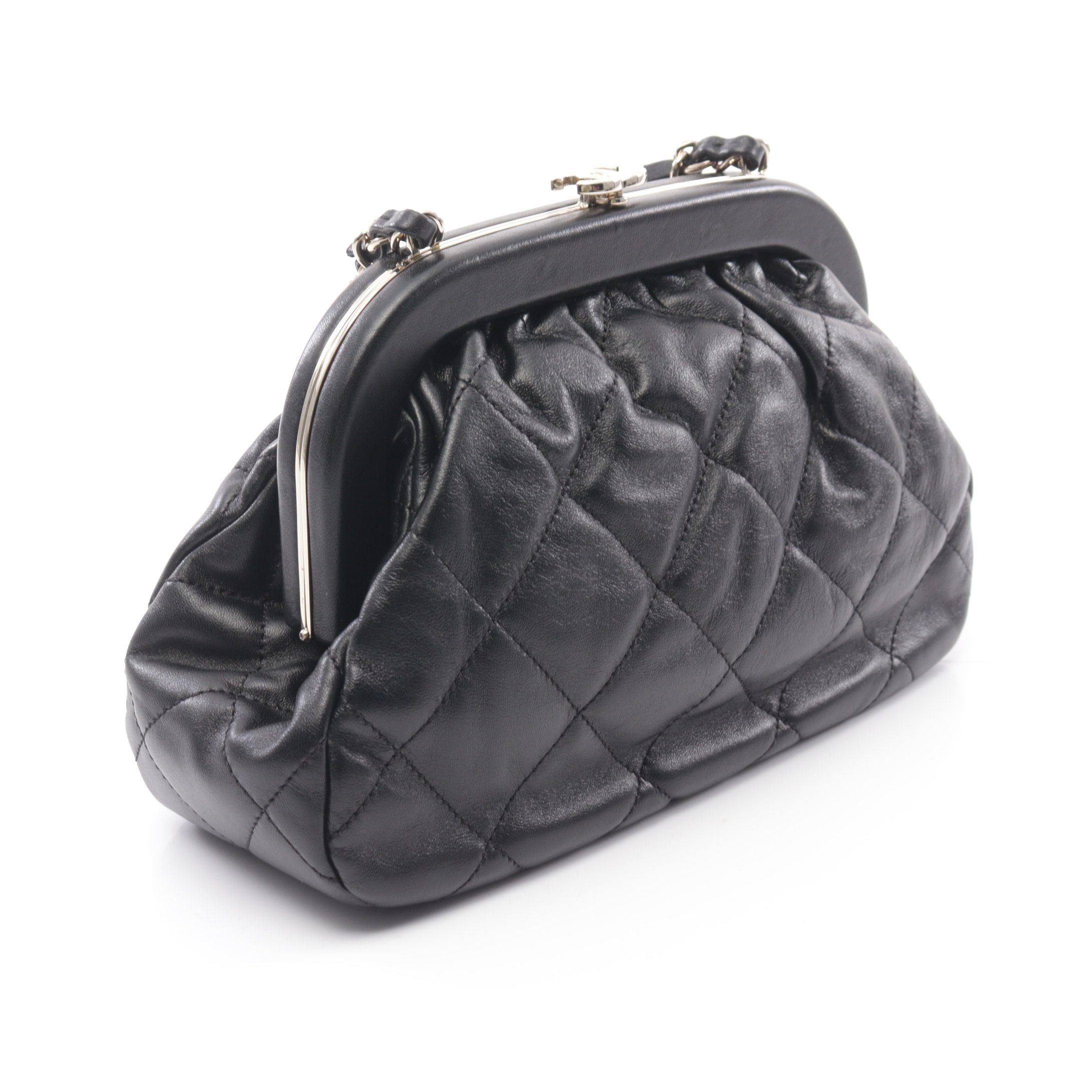 Chanel Chanel Matelasse Chain Shoulder Bag Leather Black Gold Hardware Clasp Size ONE SIZE - 2 Thumbnail