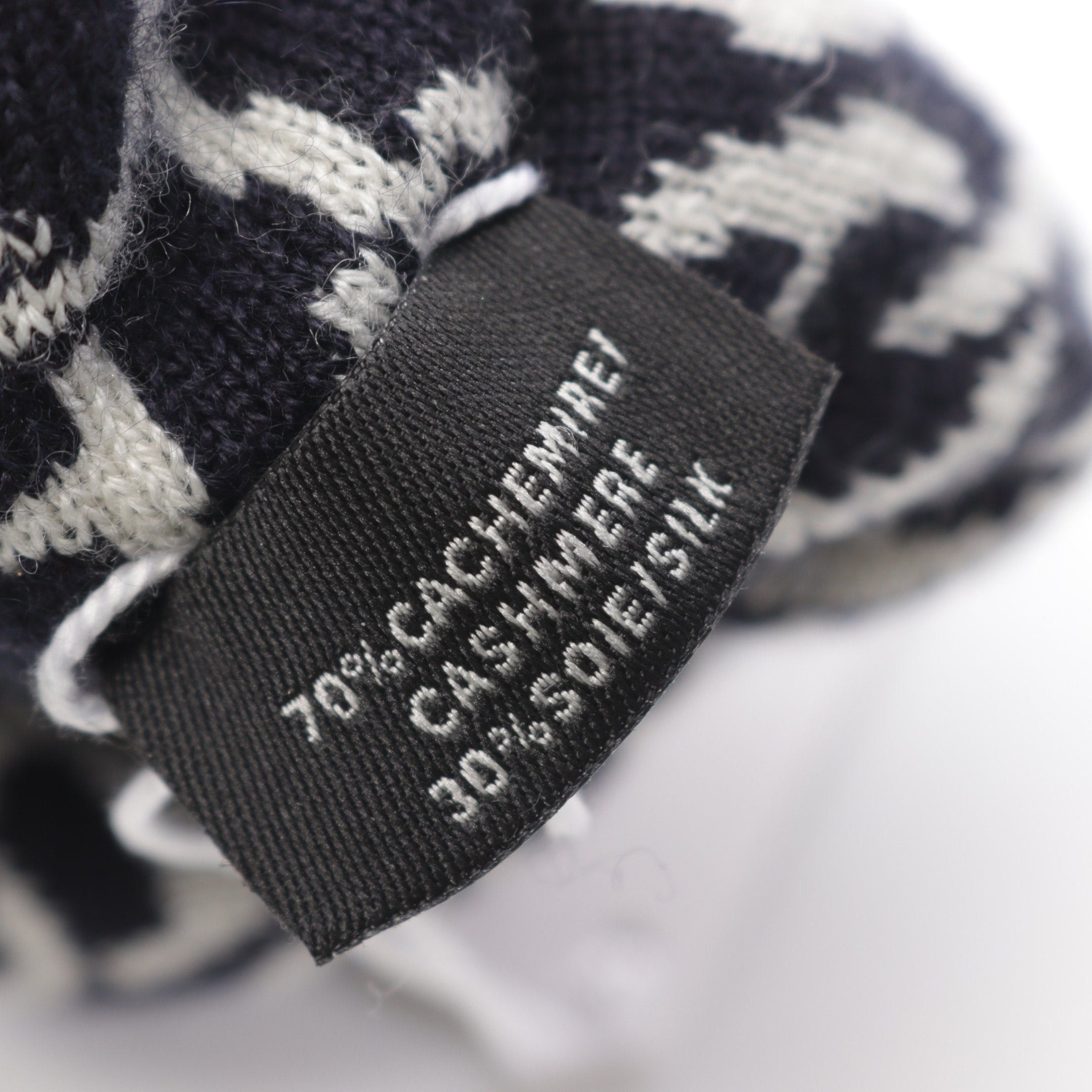 Hermes Hermes Claudia Scrunchie Hair Accessory Cashmere Silk Black White Size ONE SIZE - 4 Thumbnail