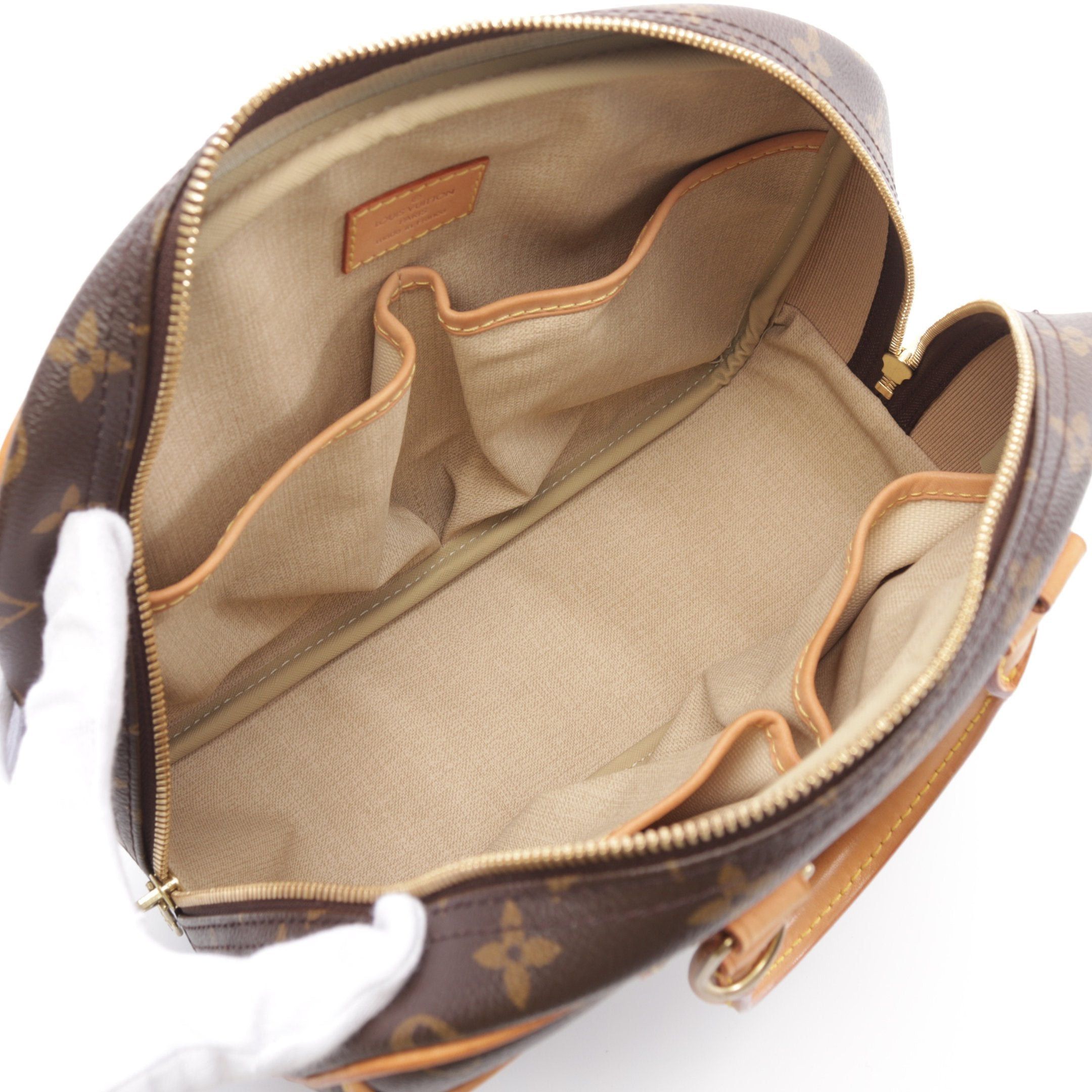 Louis Vuitton Louis Vuitton Trouville Monogram Handbag Leather Brown Size ONE SIZE - 3 Thumbnail