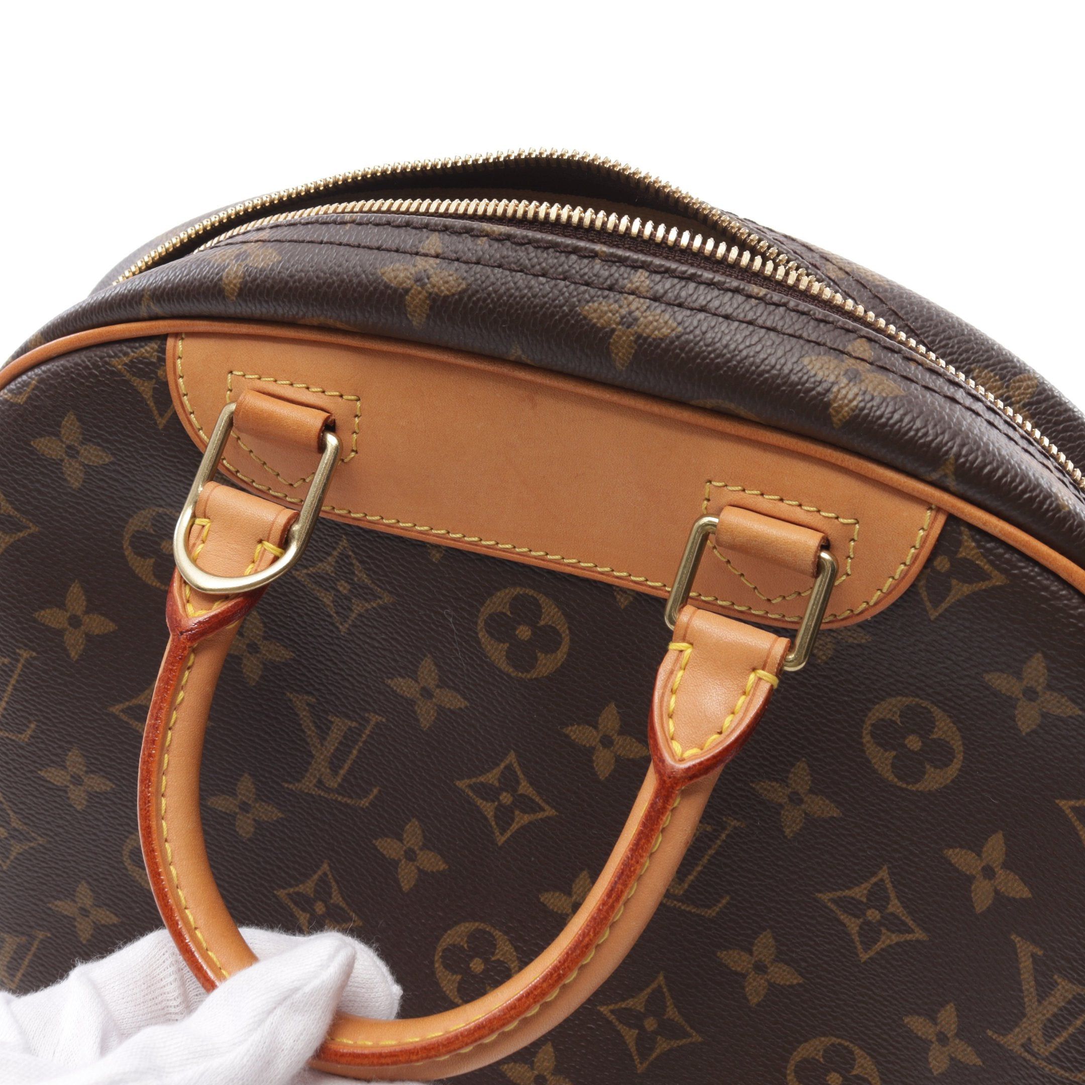 Louis Vuitton Louis Vuitton Trouville Monogram Handbag Leather Brown Size ONE SIZE - 10 Thumbnail