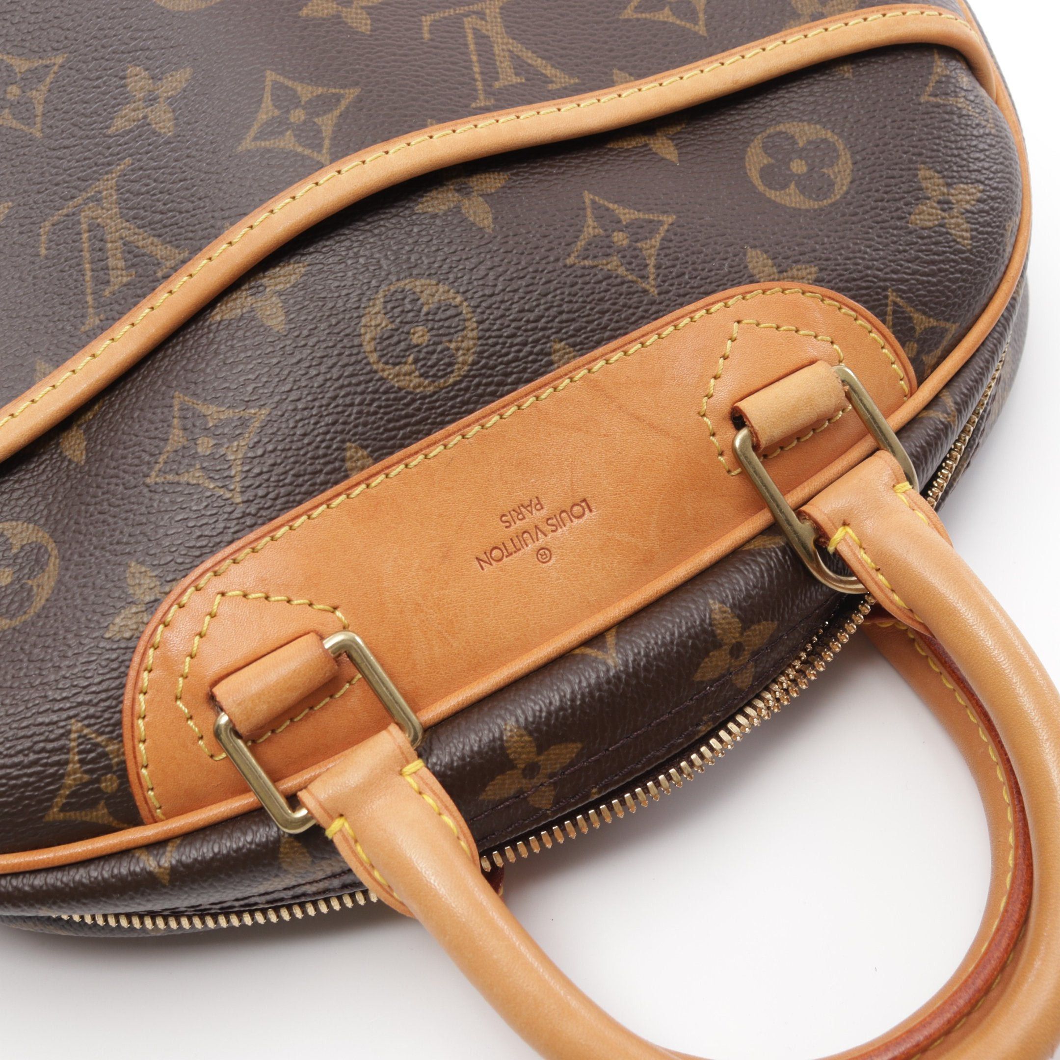 Louis Vuitton Louis Vuitton Trouville Monogram Handbag Leather Brown Size ONE SIZE - 8 Thumbnail