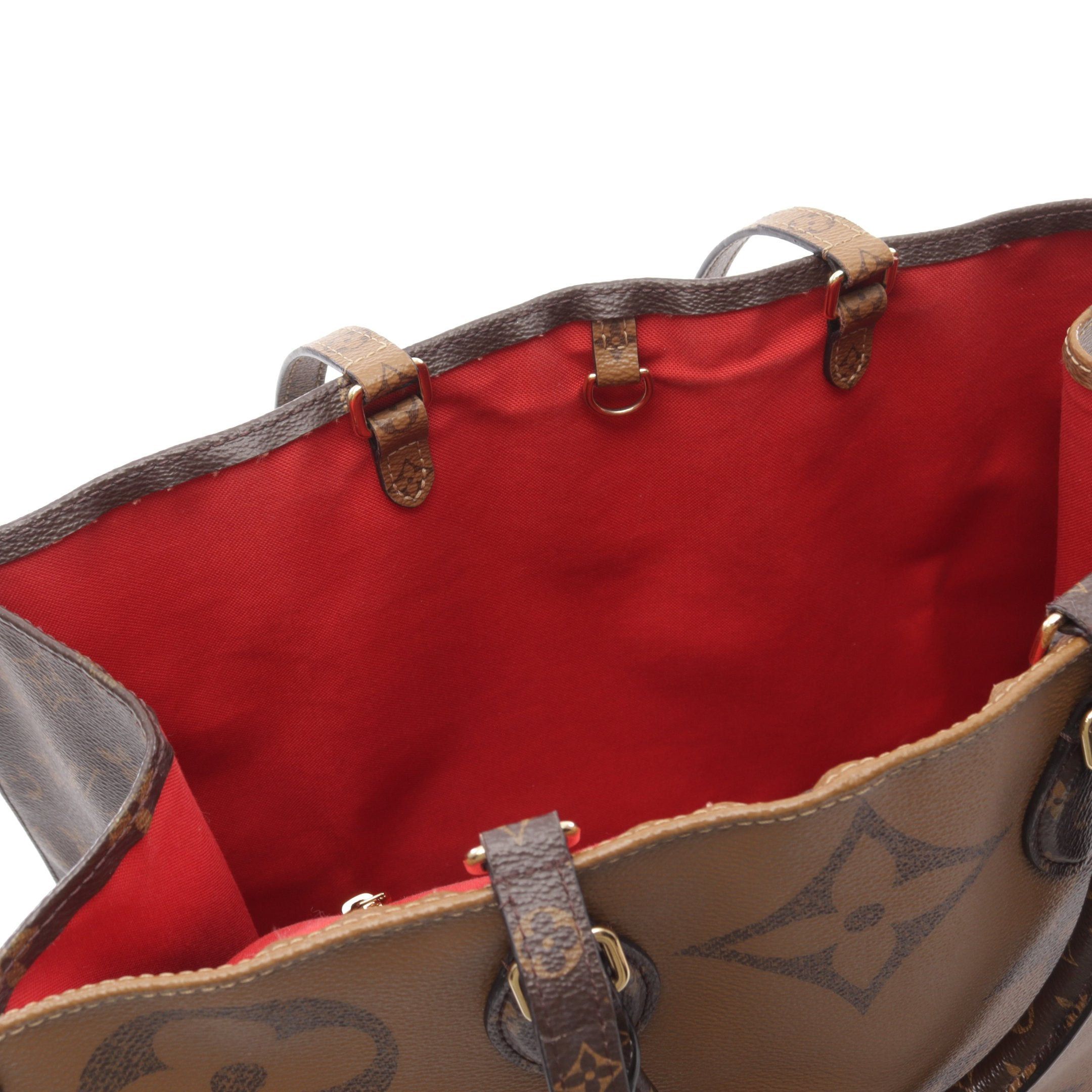 Louis Vuitton Louis Vuitton On-The-Go Gm Monogram Giant Reverse Shoulder Bag Leather Brown Light Size ONE SIZE - 6 Thumbnail