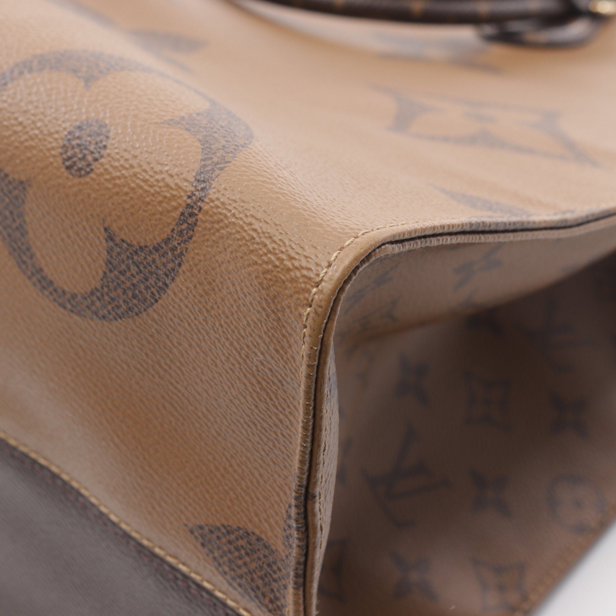 Louis Vuitton Louis Vuitton On-The-Go Gm Monogram Giant Reverse Shoulder Bag Leather Brown Light Size ONE SIZE - 10 Thumbnail