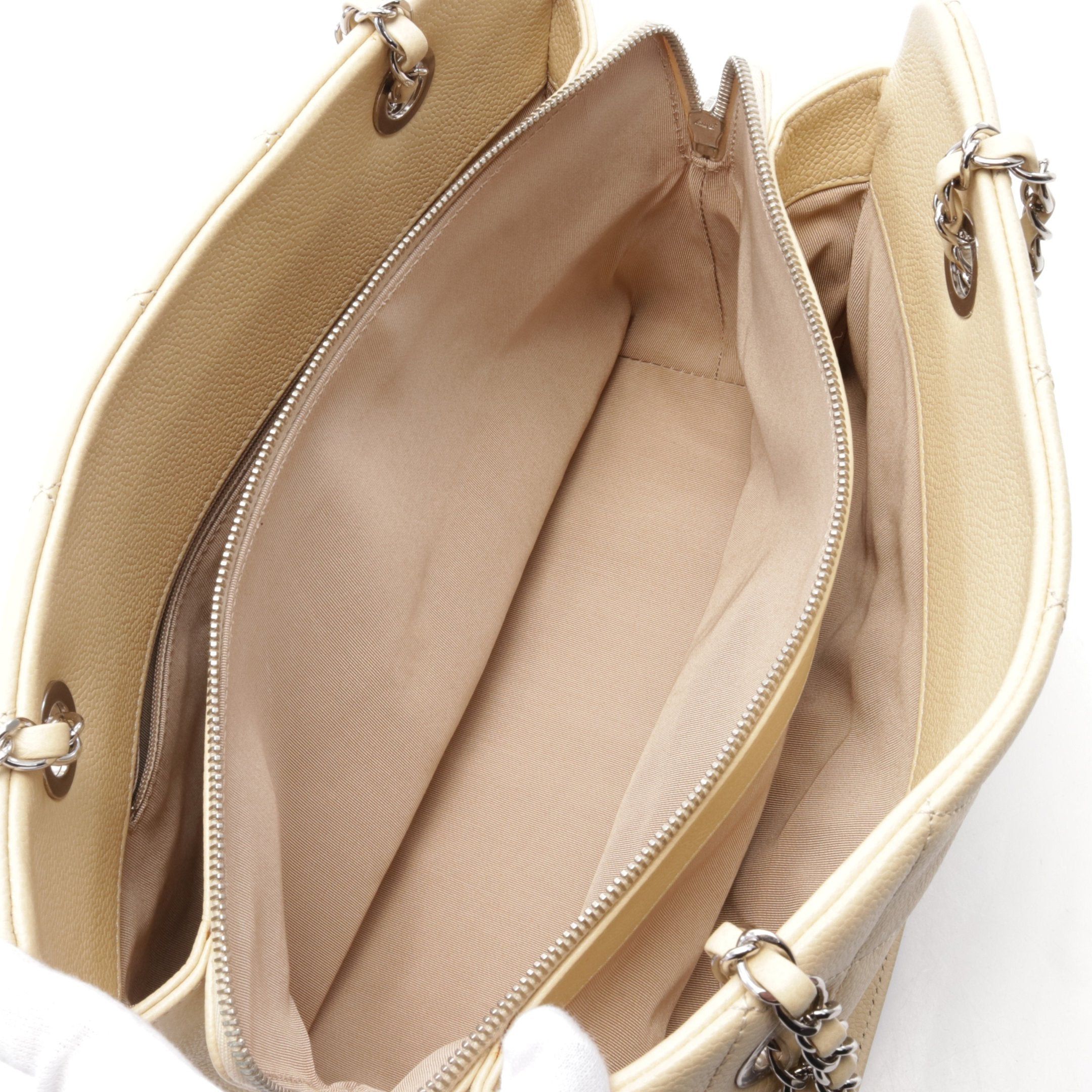 Chanel Chanel Matelasse Coco Mark Chain Shoulder Bag Caviar Skin Light Beige Silver Hardware Size ONE SIZE - 3 Thumbnail