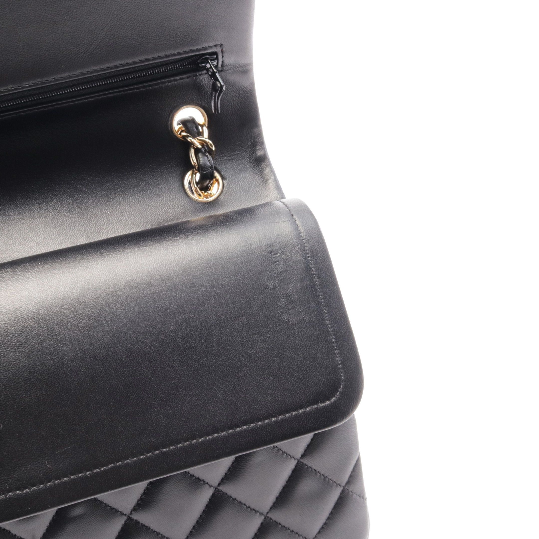 Chanel Chanel Decamatlassé 30 Classic Large Double Flap Chain Shoulder Bag Leather Black Gold Hardware Size ONE SIZE - 6 Thumbnail