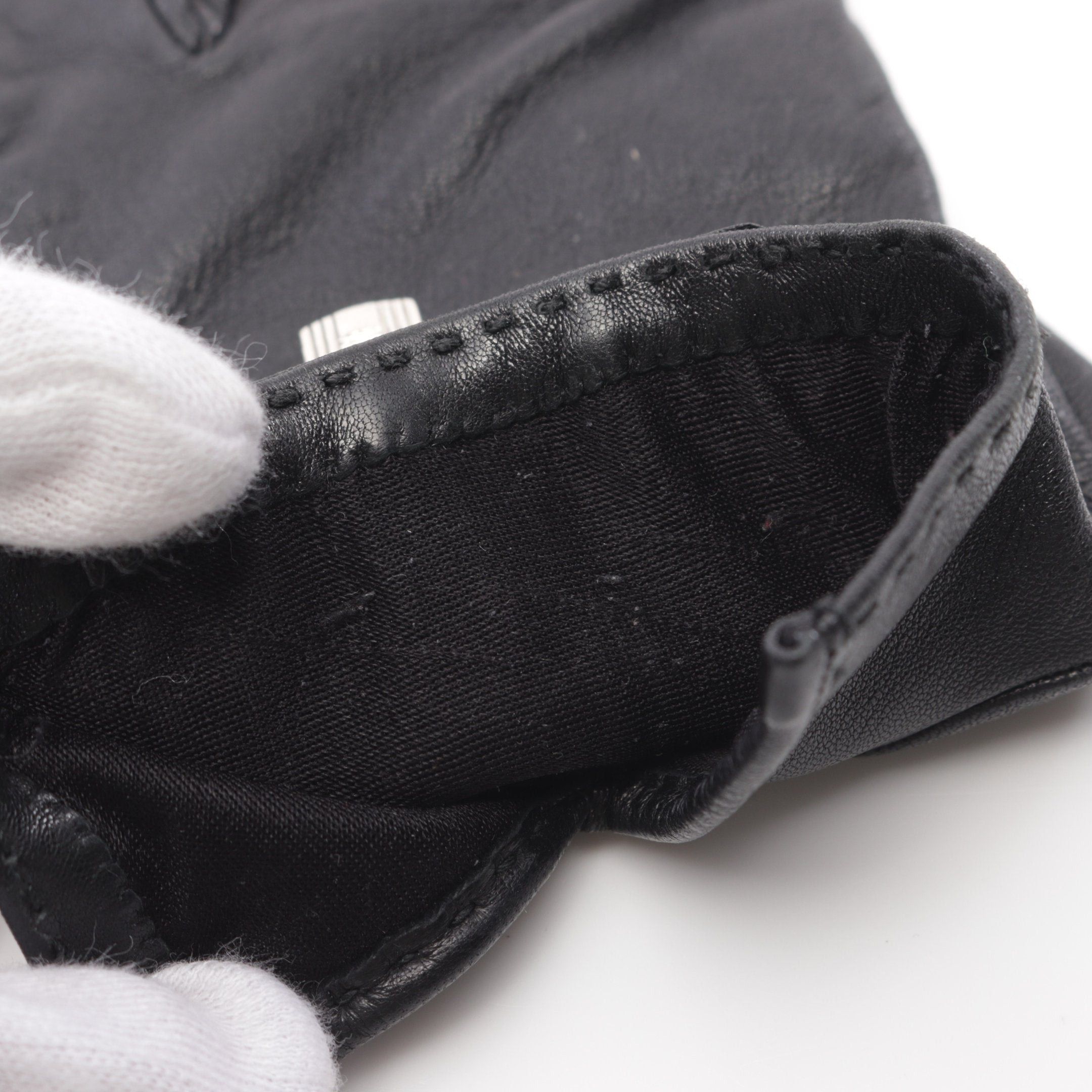Hermes Hermes Soya Kelly Gloves Glove Lamb Leather Black Silver Hardware Size ONE SIZE - 5 Thumbnail