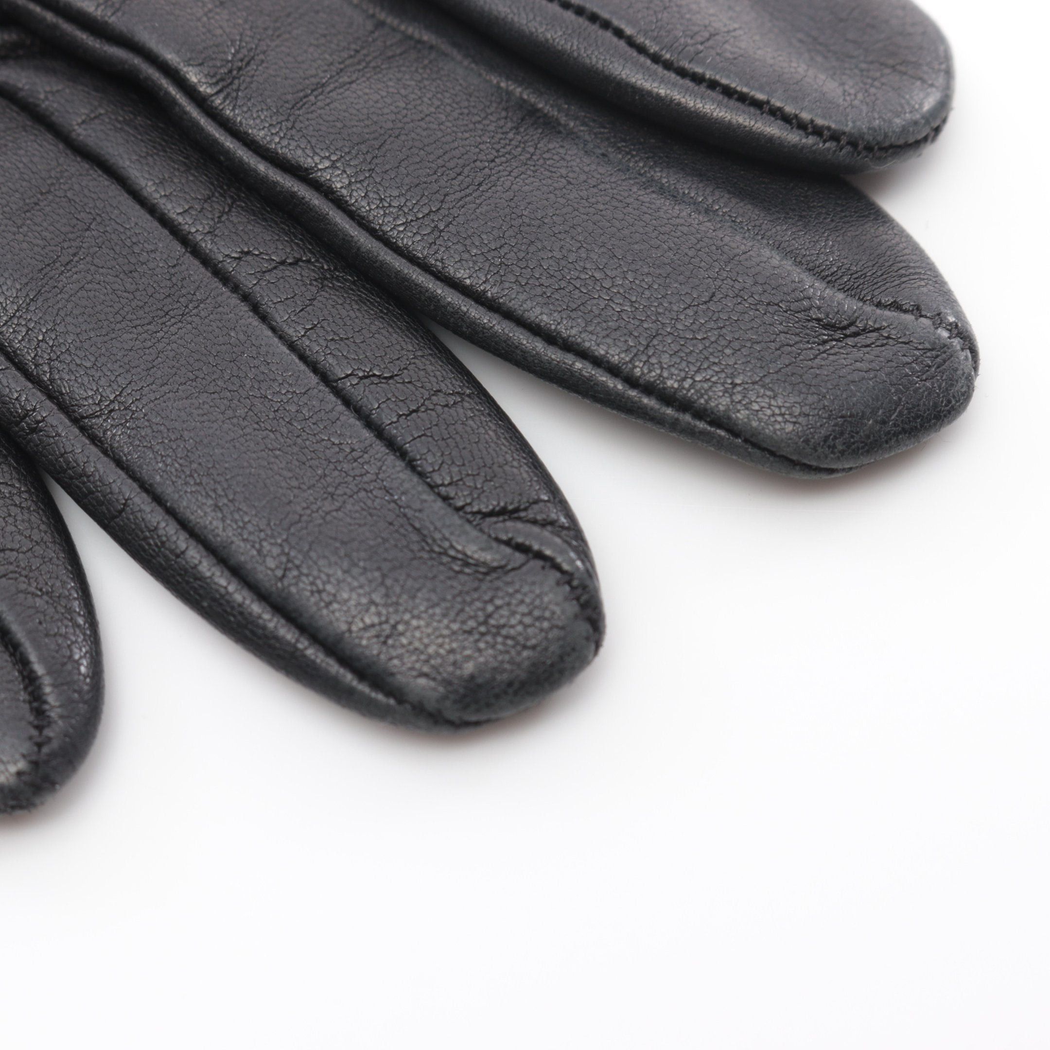 Hermes Hermes Soya Kelly Gloves Glove Lamb Leather Black Silver Hardware Size ONE SIZE - 6 Thumbnail