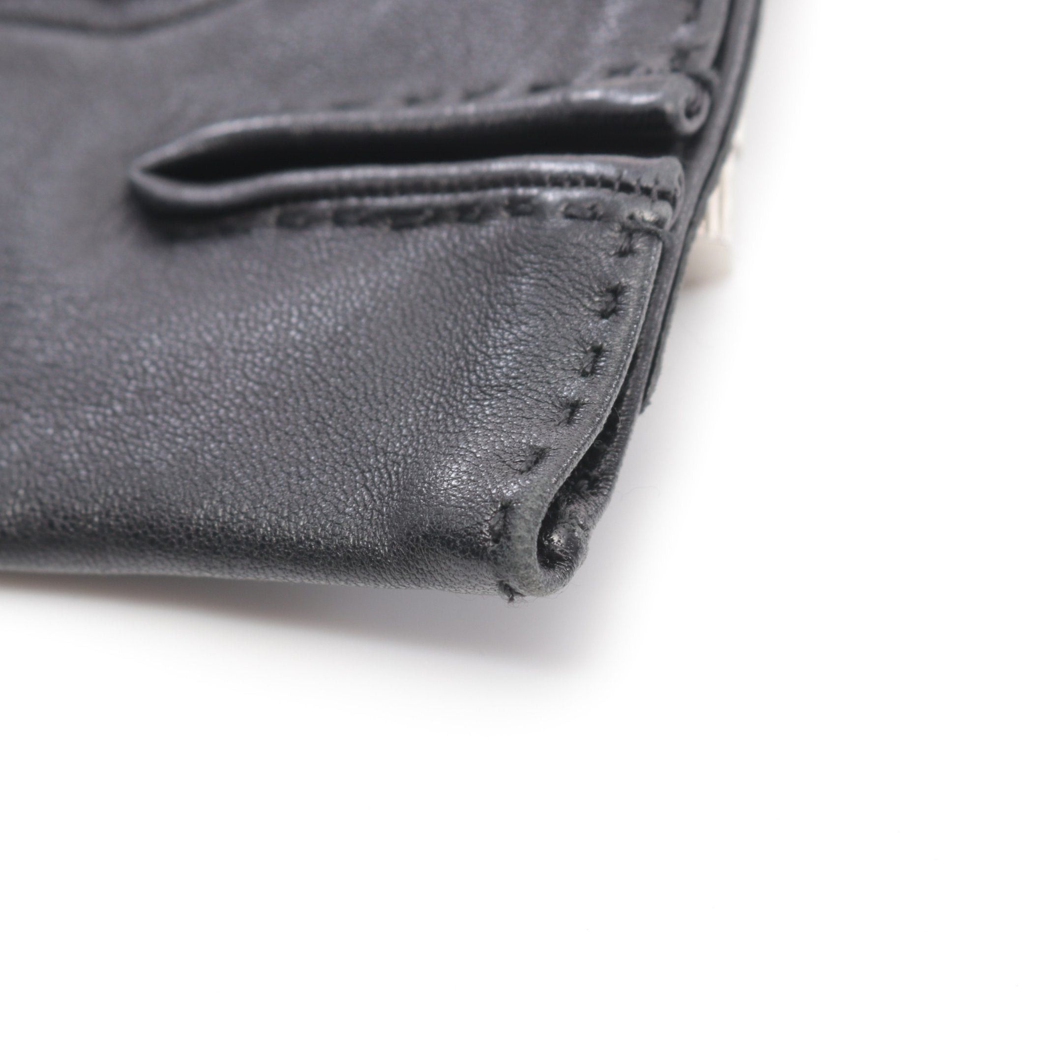 Hermes Hermes Soya Kelly Gloves Glove Lamb Leather Black Silver Hardware Size ONE SIZE - 7 Thumbnail