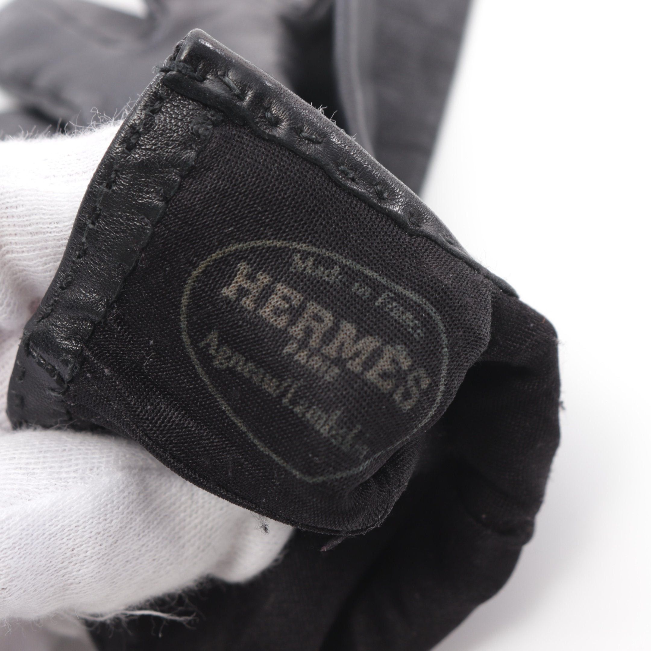 Hermes Hermes Soya Kelly Gloves Glove Lamb Leather Black Silver Hardware Size ONE SIZE - 3 Thumbnail