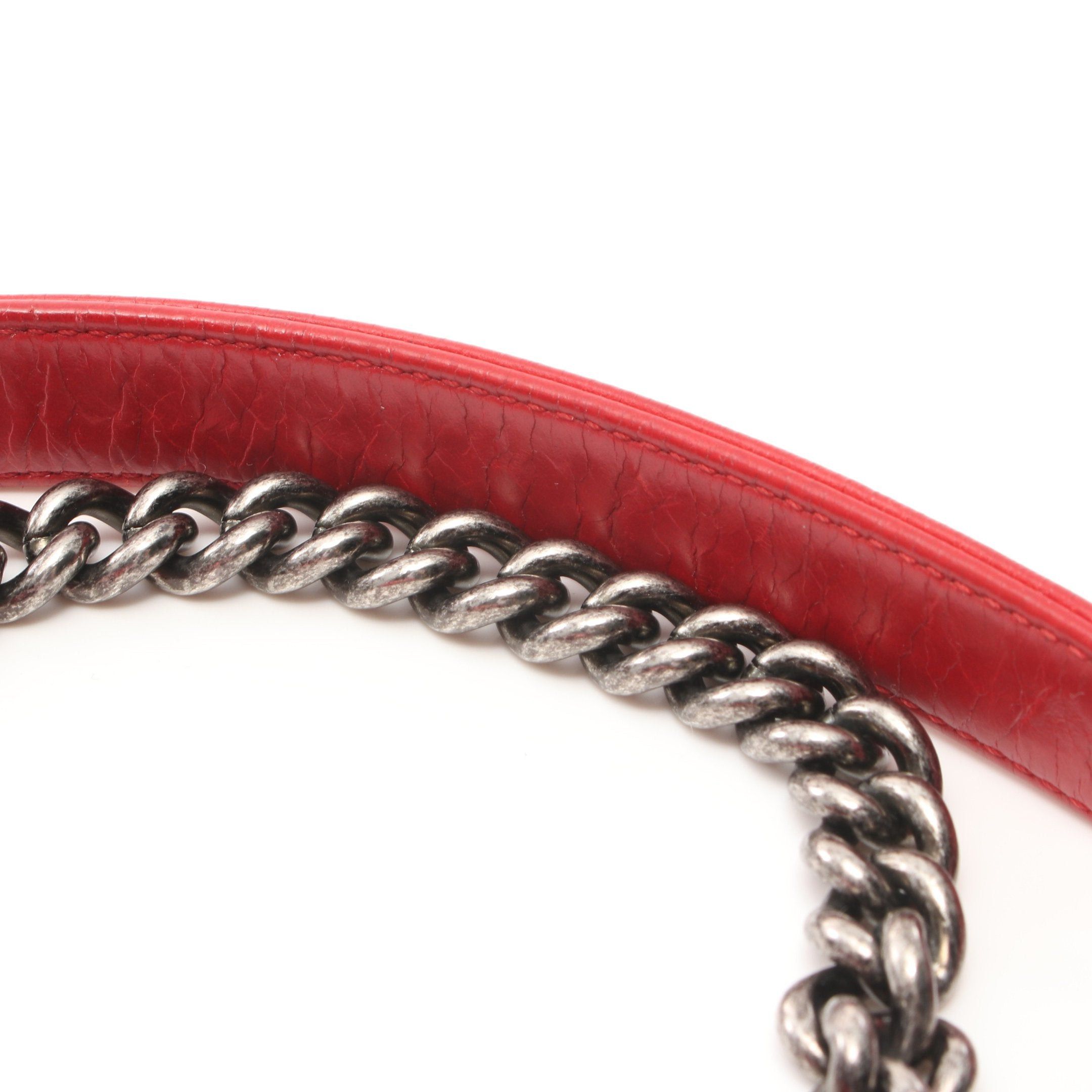 Chanel Chanel Matelasse Double Chain Shoulder Bag Leather Red Silver Hardware Size ONE SIZE - 10 Thumbnail