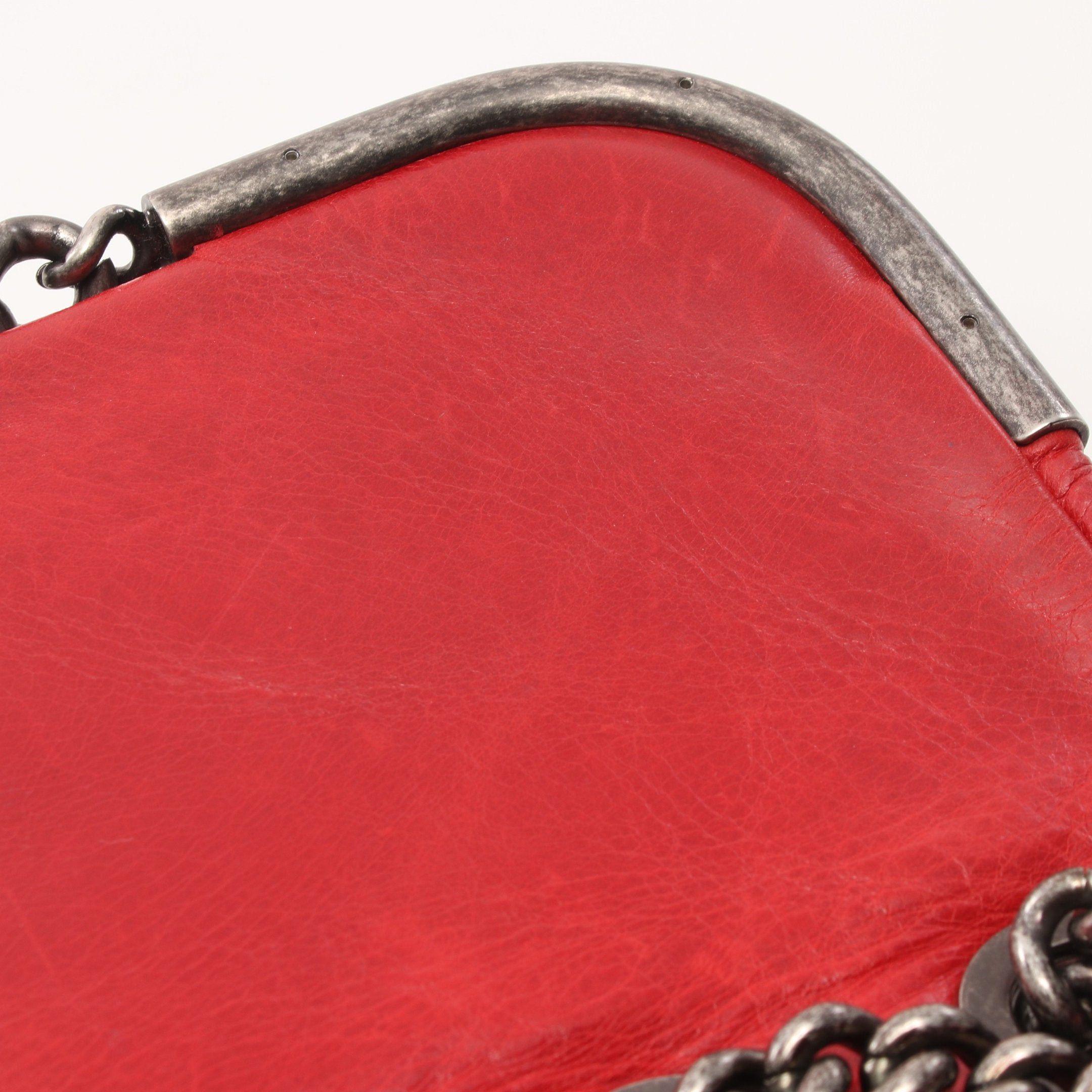 Chanel Chanel Matelasse Double Chain Shoulder Bag Leather Red Silver Hardware Size ONE SIZE - 8 Thumbnail