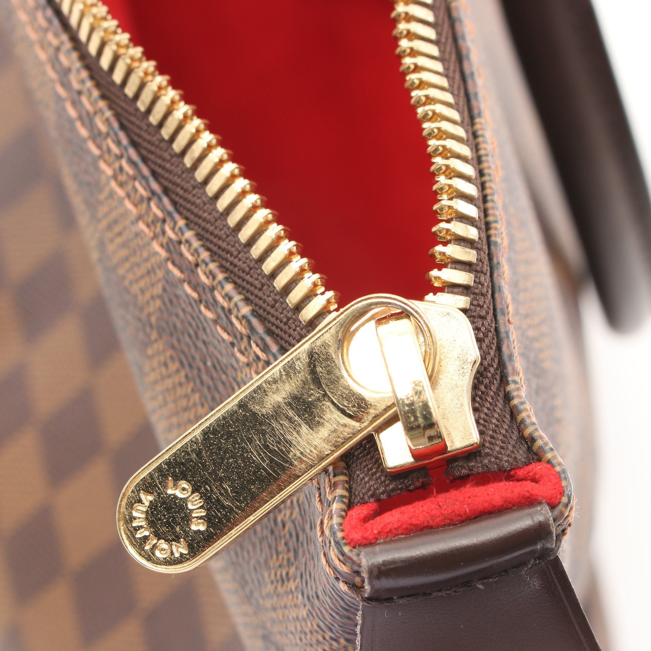Louis Vuitton Louis Vuitton Saleya Mm Damier Ebene Handbag Tote Bag Leather Brown Size ONE SIZE - 8 Thumbnail
